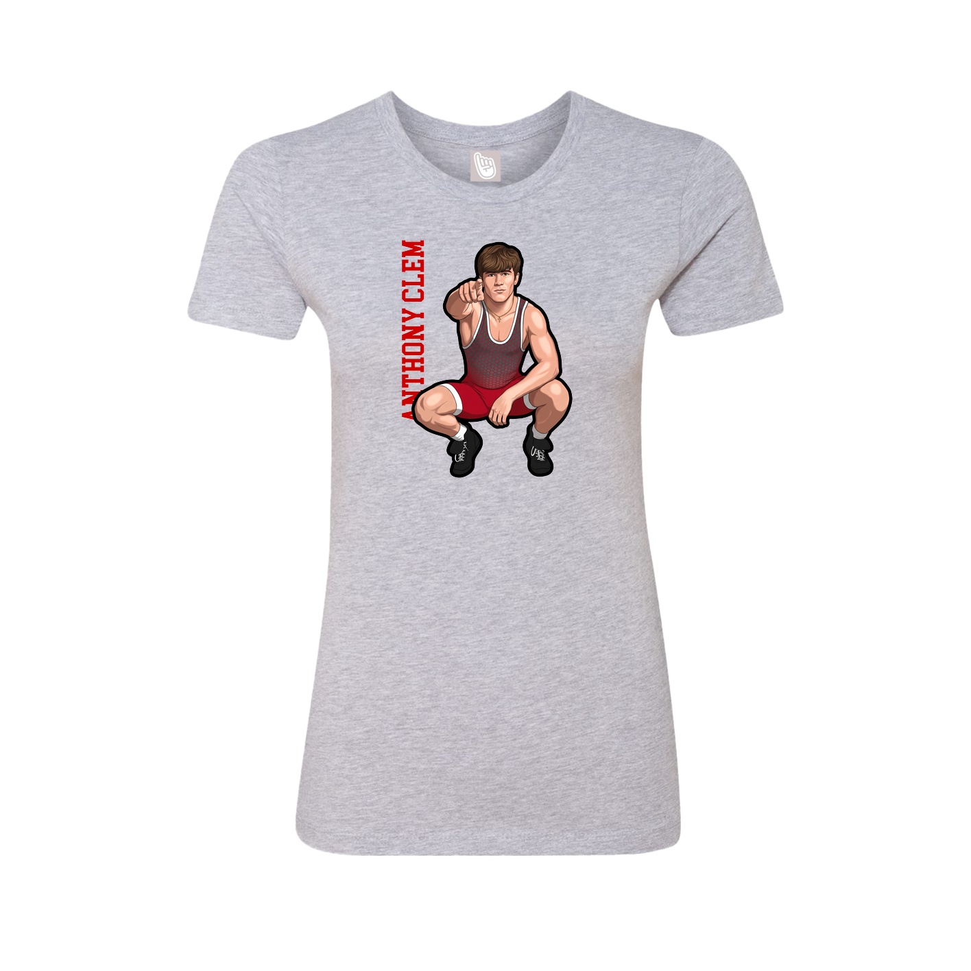 Womens Tee — Name Vertical in Grey