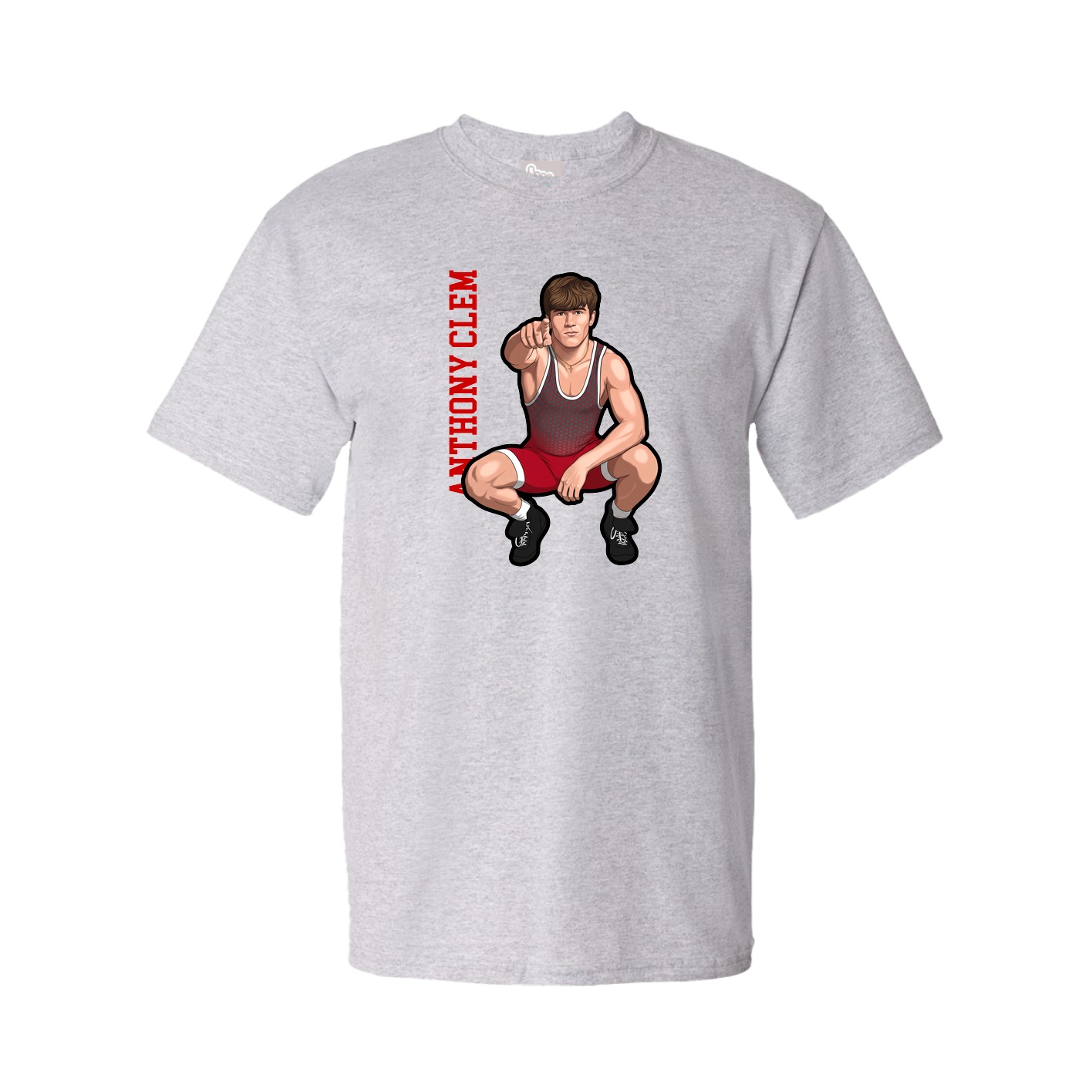 Youth Tee — Name Vertical in Grey