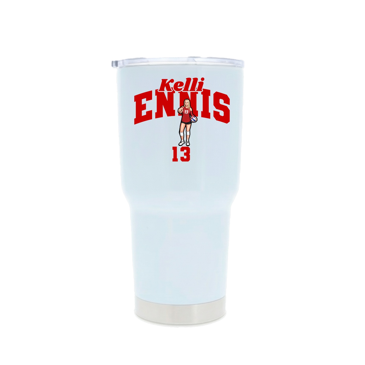 30oz Stainless Steel Tumbler — Signature Arch in White