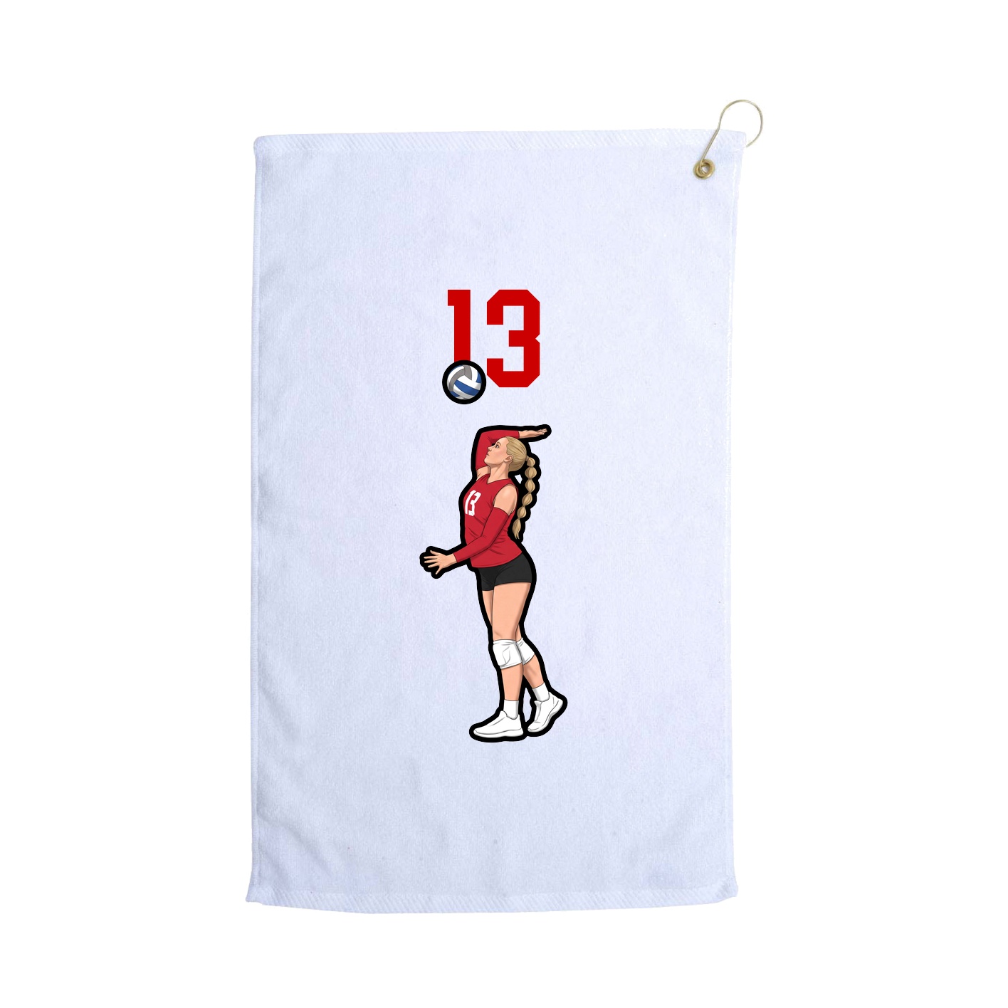 Golf Towel — Number Top in White