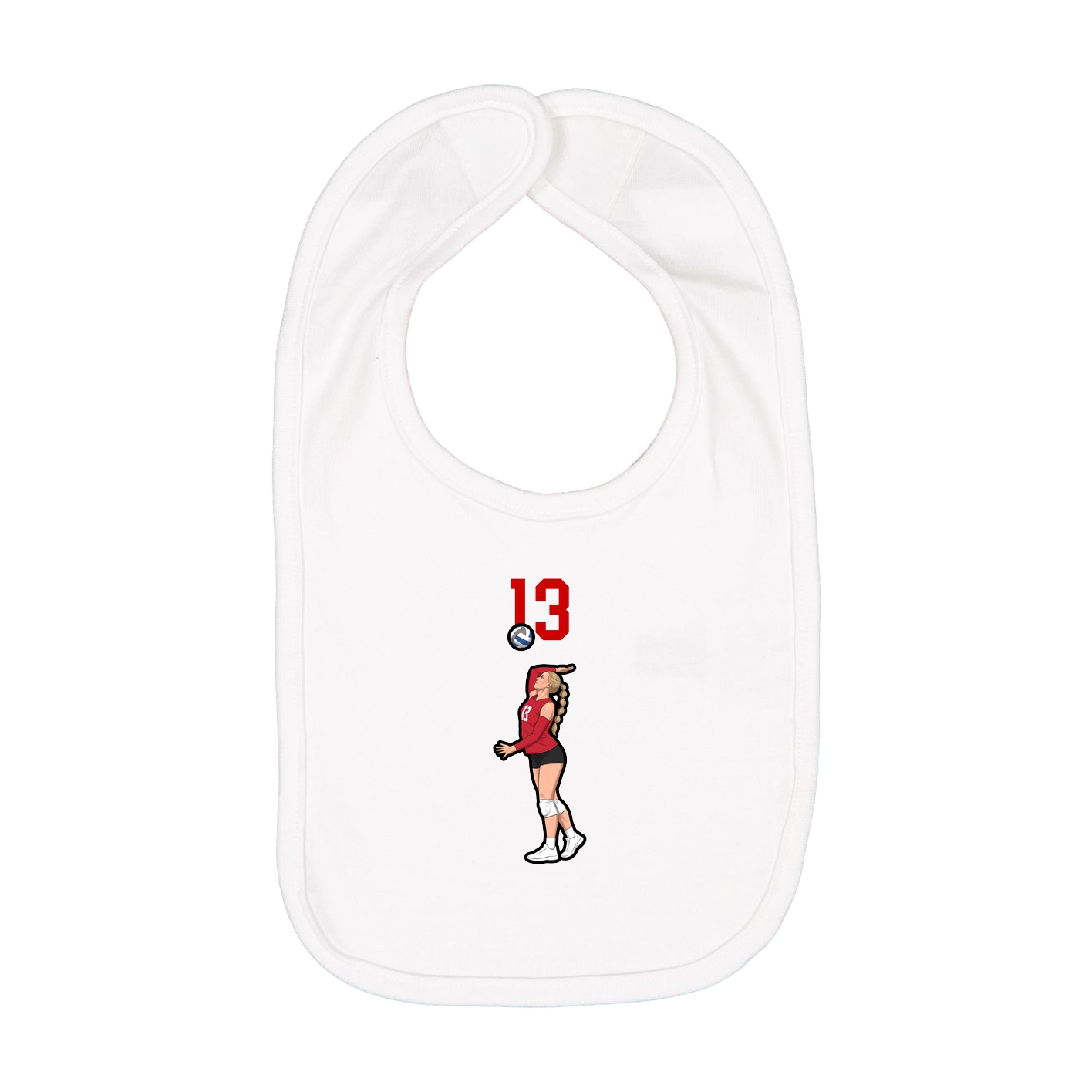Infant Bib — Number Top in White