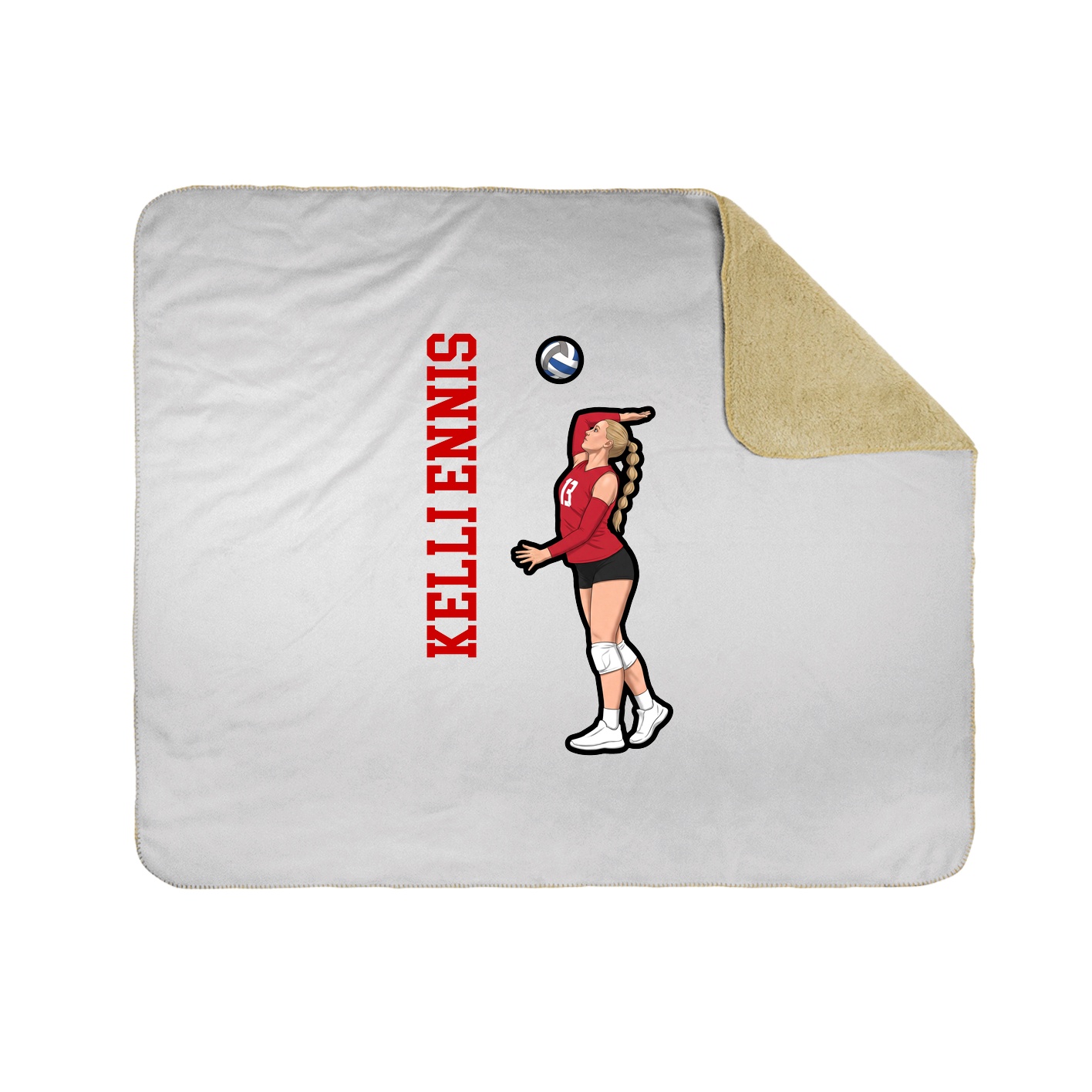 Throw Blanket — Name Vertical in White