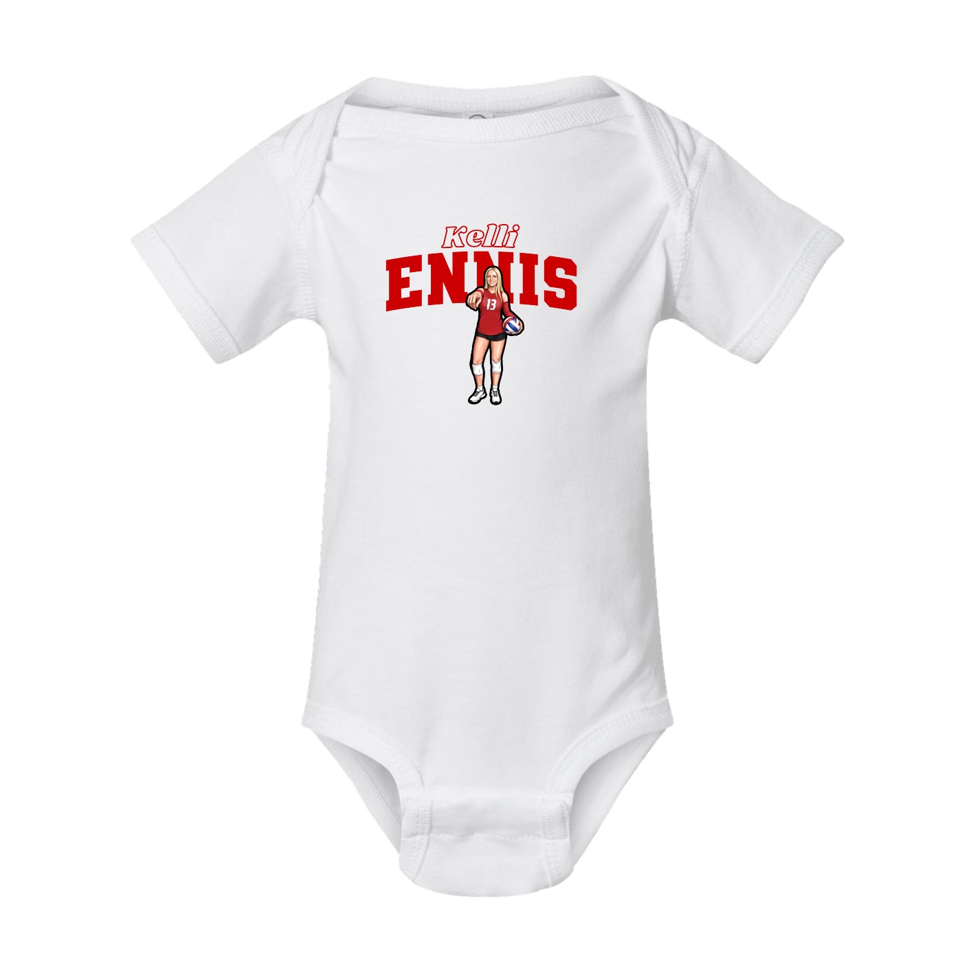Baby Onesie — Name Arch in White