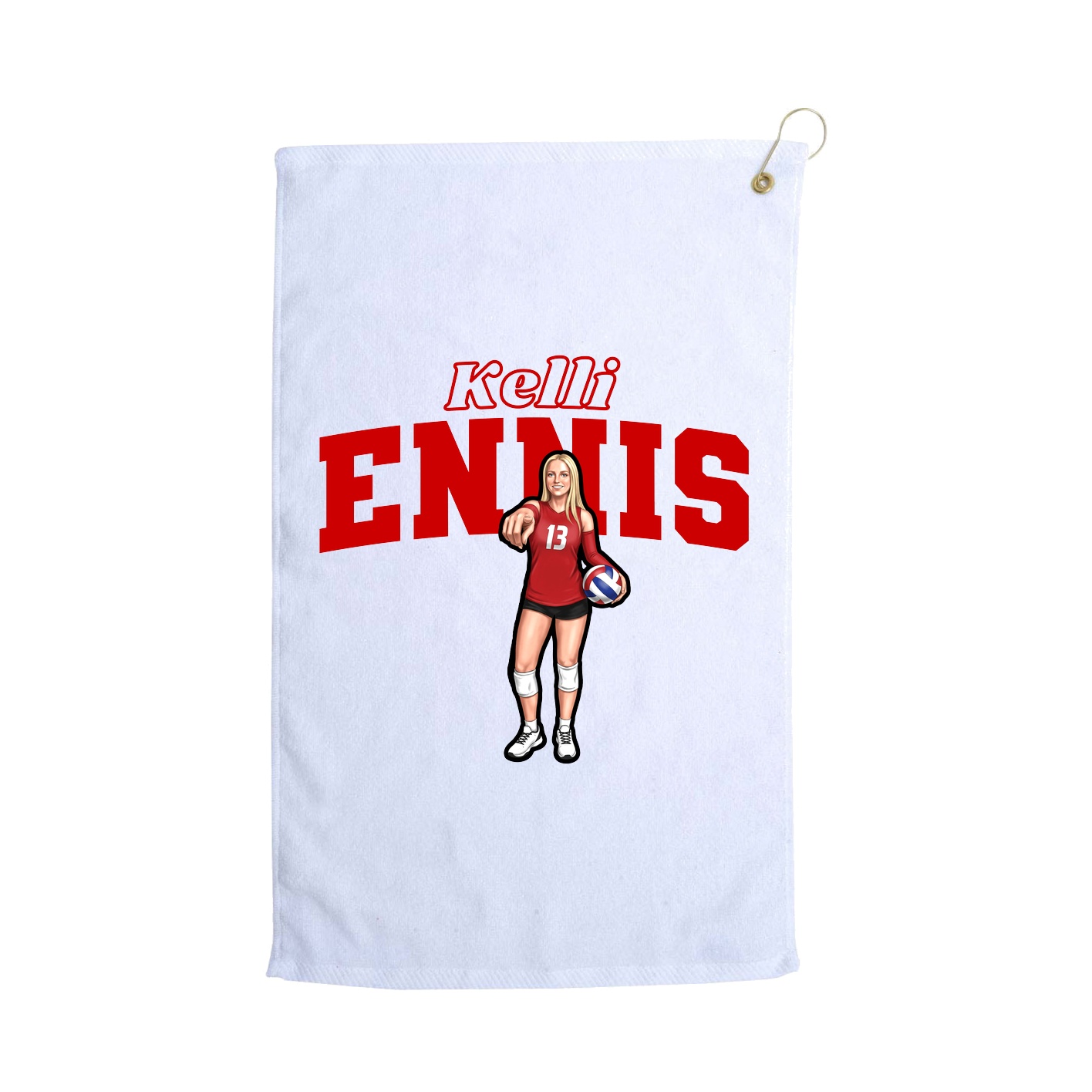 Golf Towel — Name Arch in White