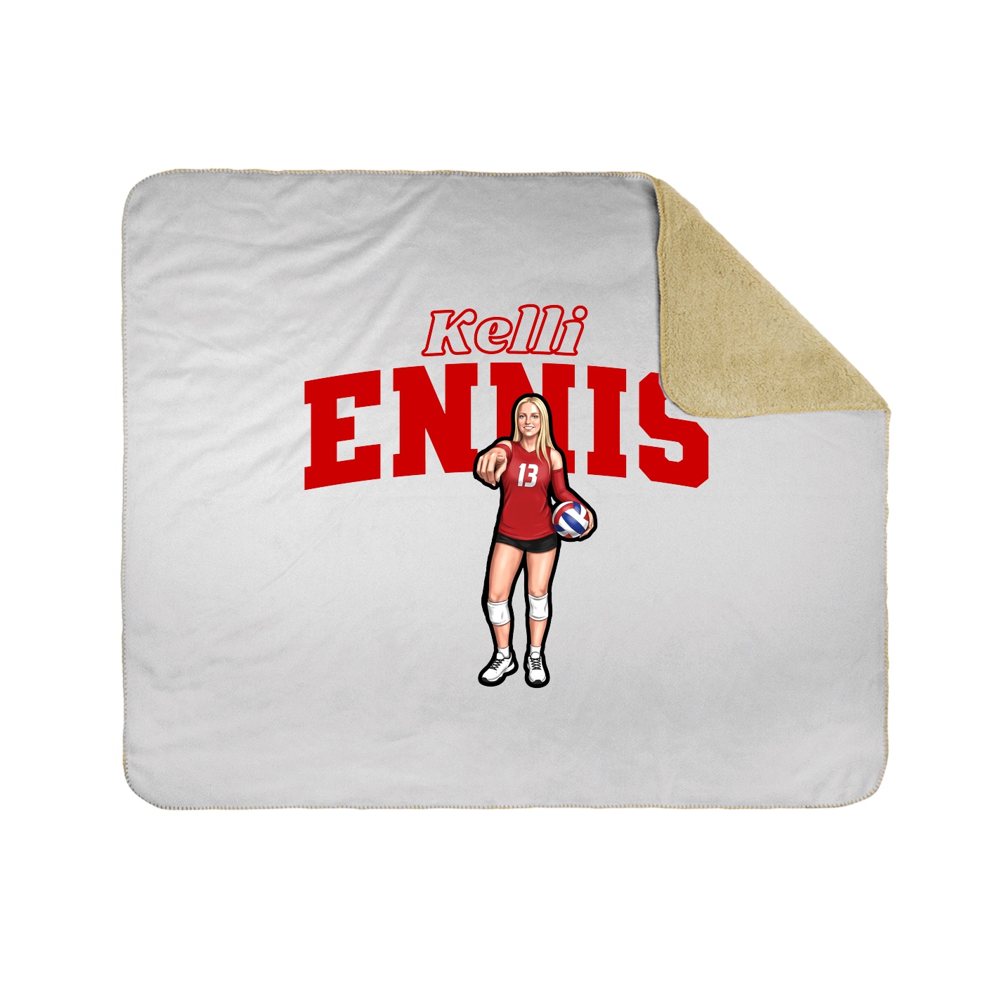 Throw Blanket — Name Arch in White