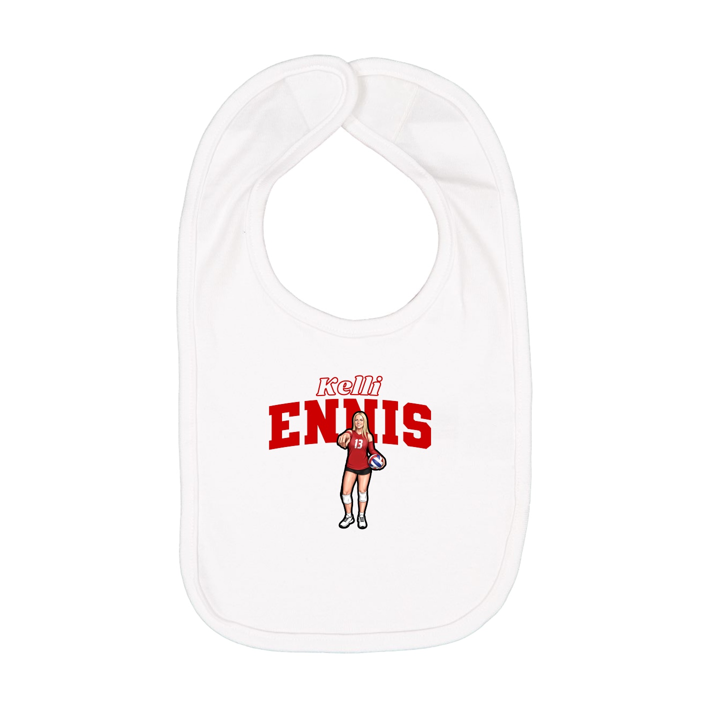 Infant Bib — Name Arch in White