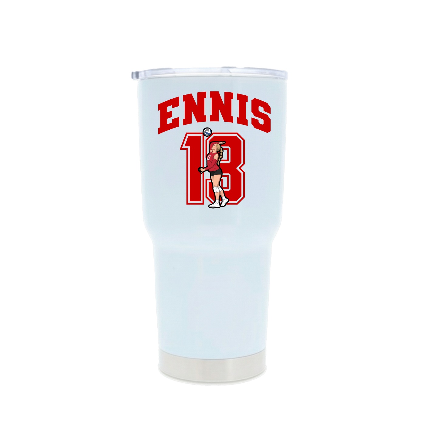 30oz Stainless Steel Tumbler — Number in White