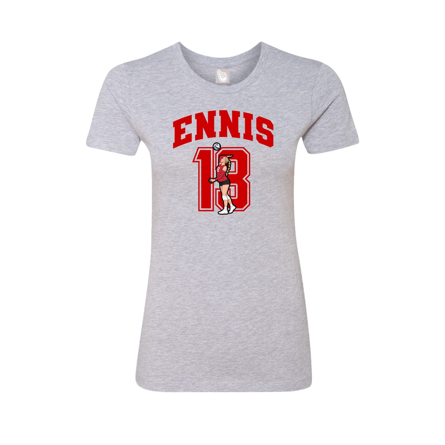 Fitted Women's Tee — Number in Grey