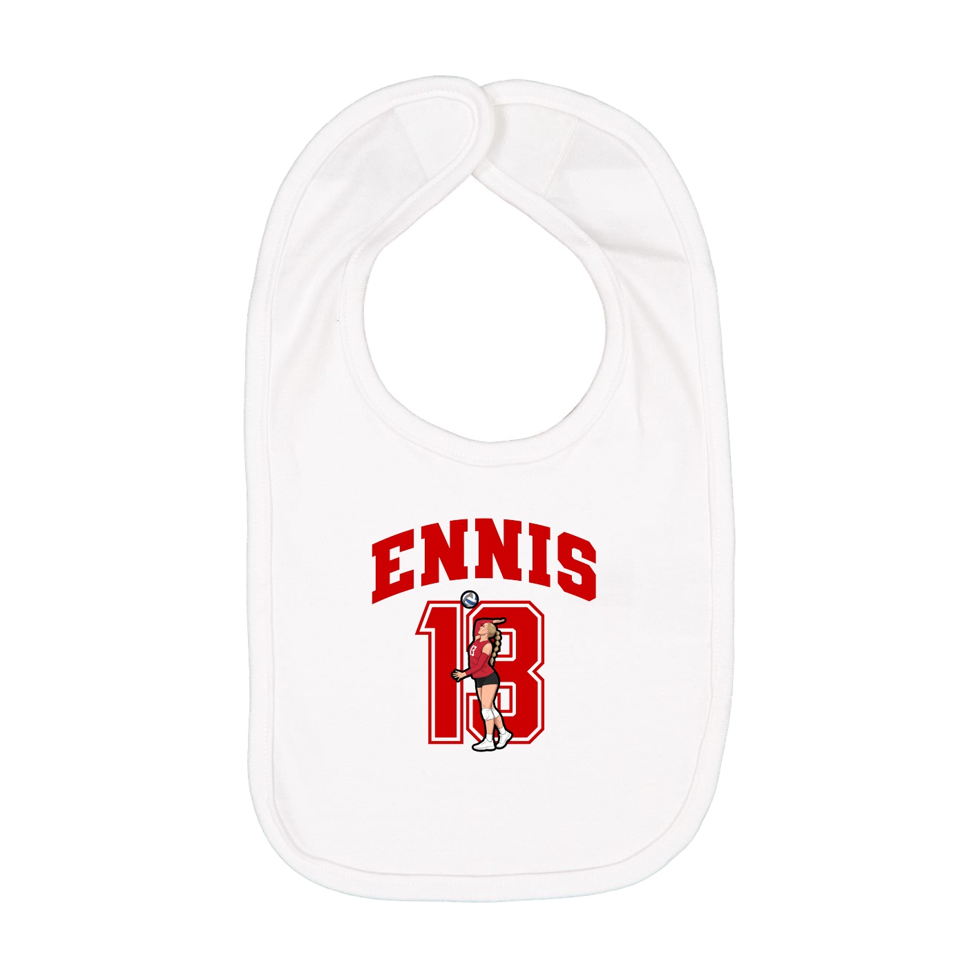 Infant Bib — Number in White