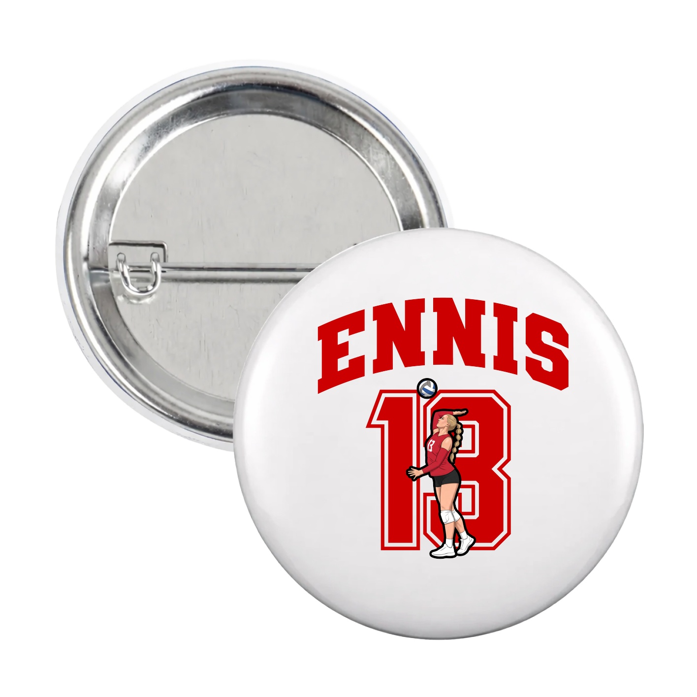Game Day Button — Number in White