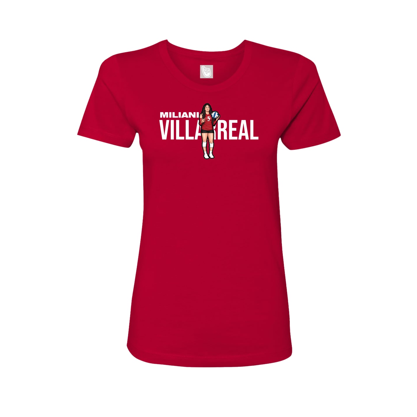 Fitted Women's Tee — Player Name in Red