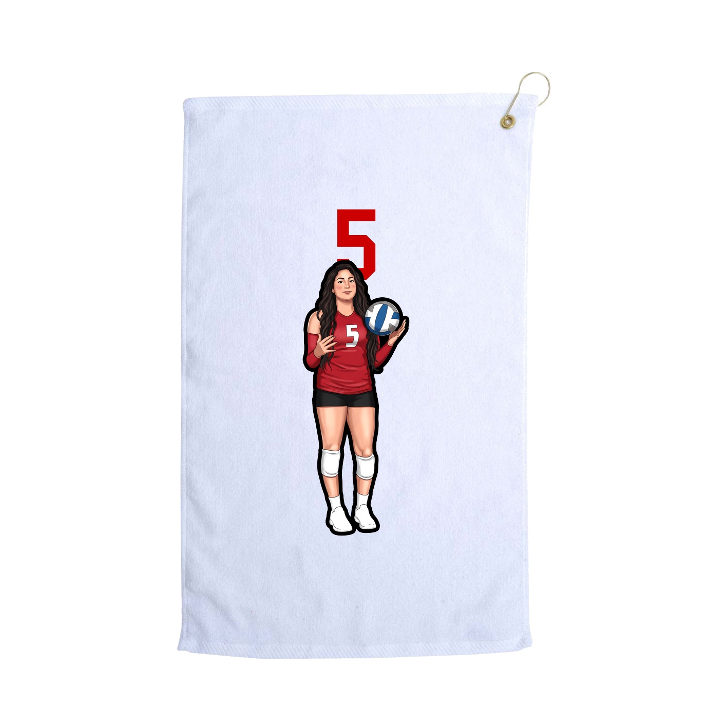 Golf Towel — Number Top in White
