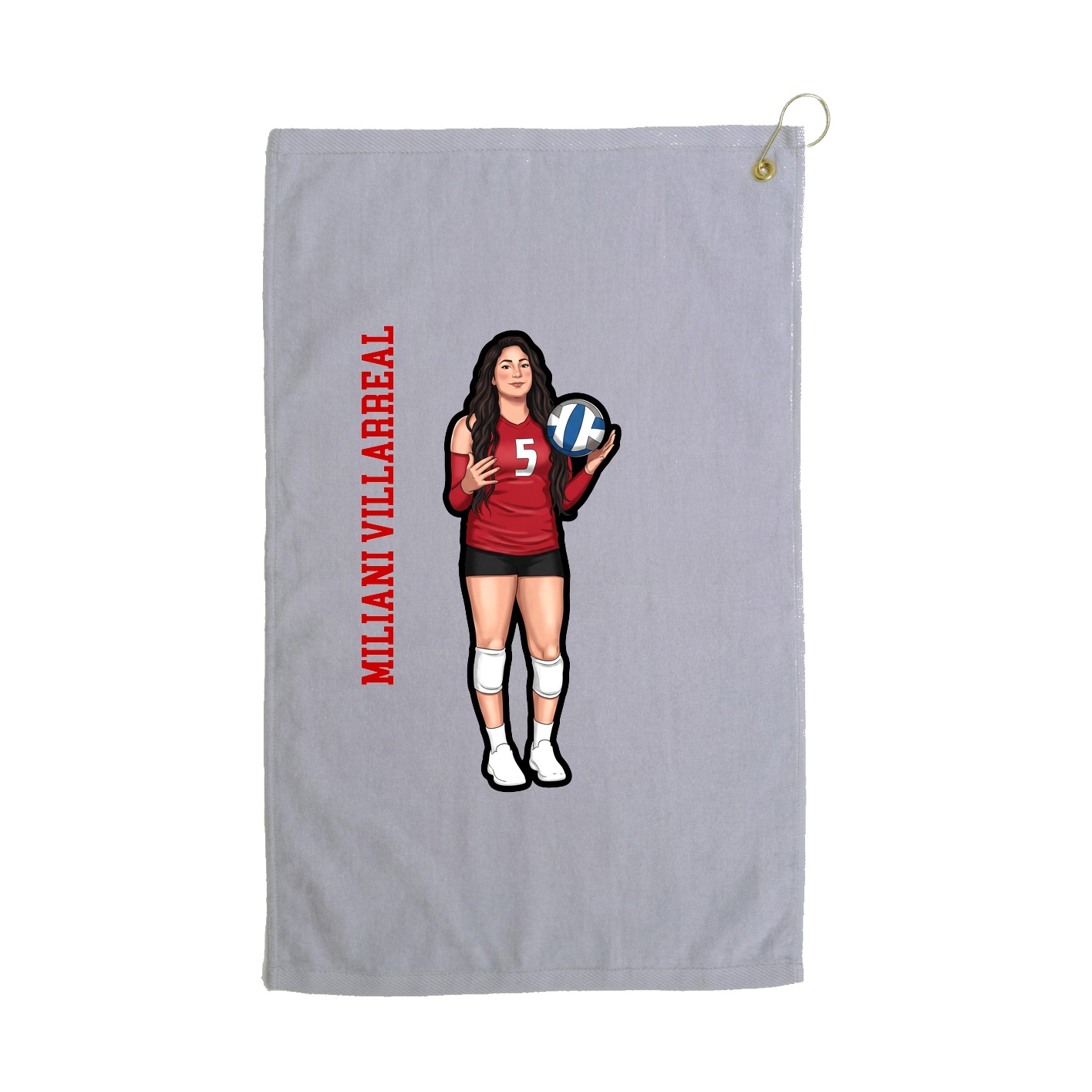 Golf Towel — Name Vertical in Grey