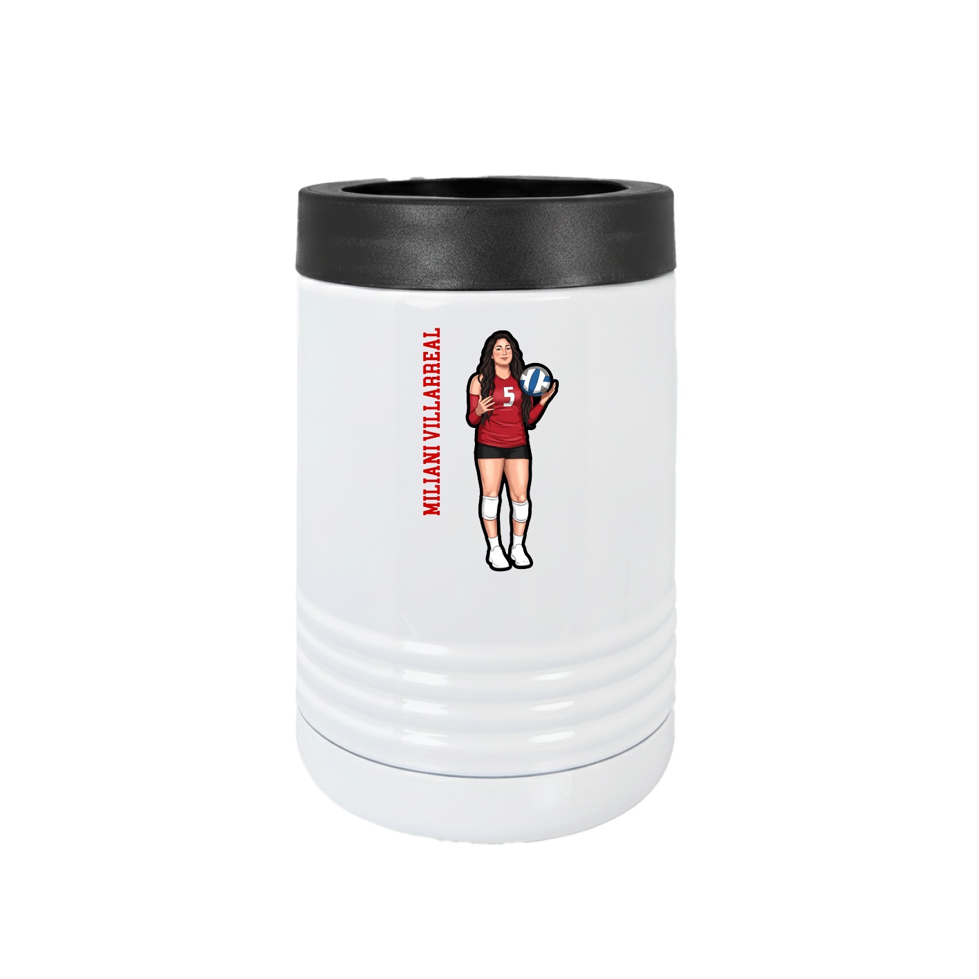 Beverage Holder — Name Vertical in White