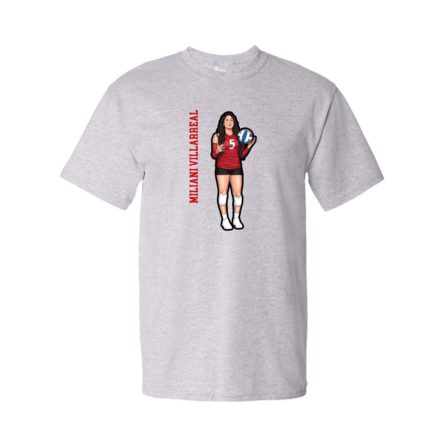 Youth Tee — Name Vertical in Grey
