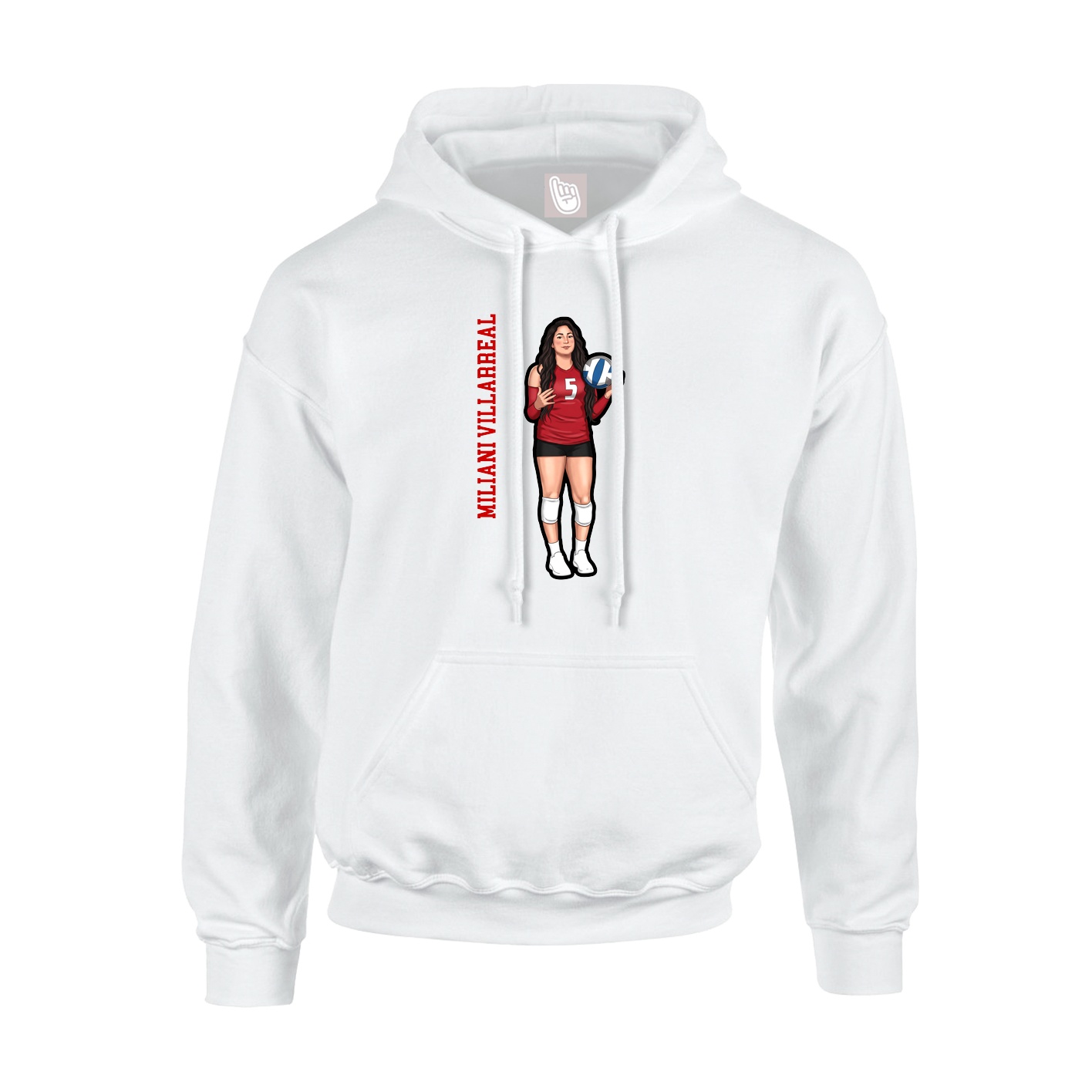 Hoodie — Name Vertical in White