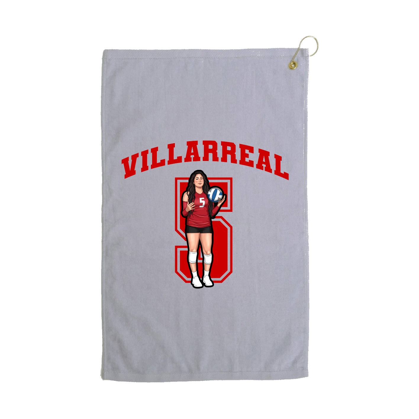 Golf Towel — Number in Grey