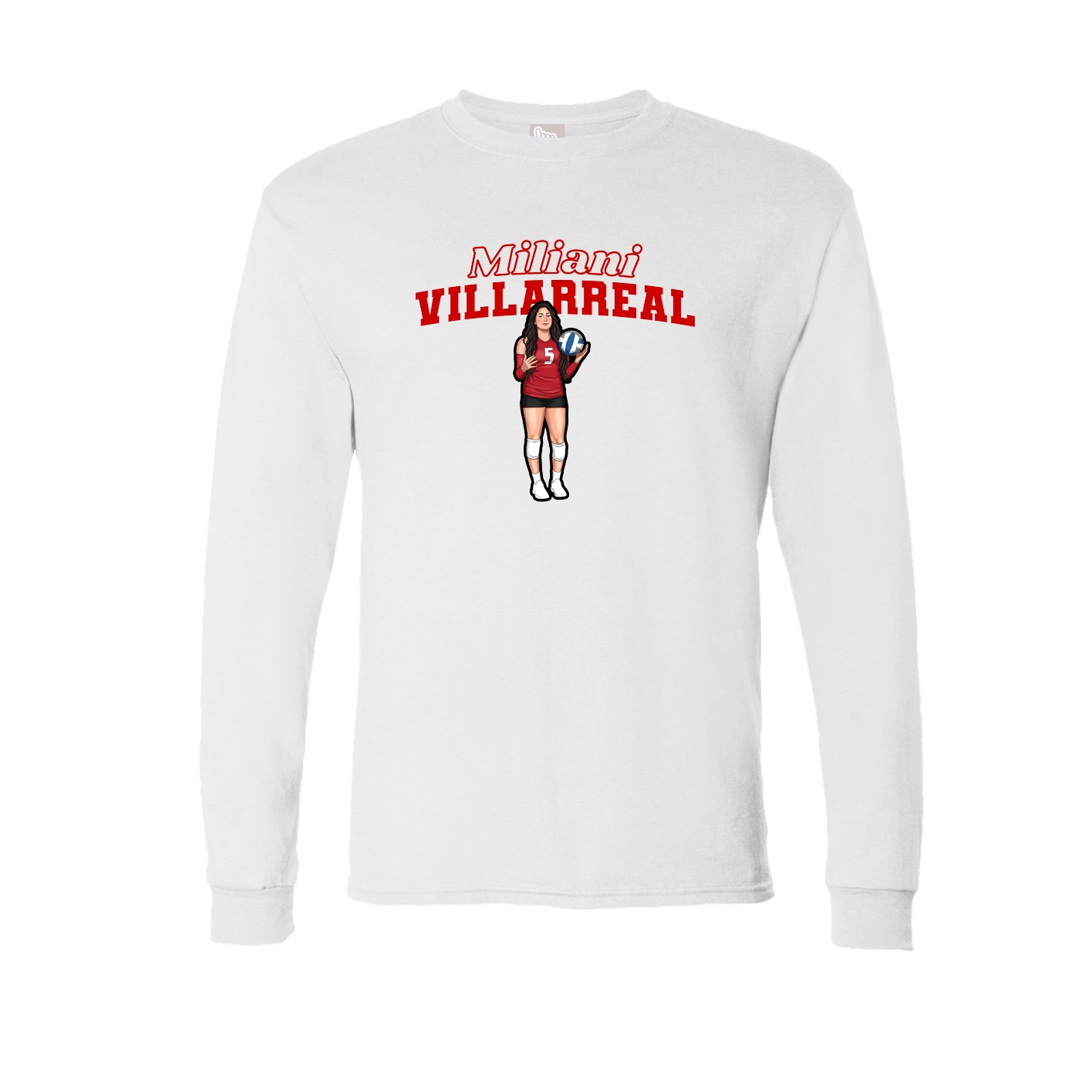 Long Sleeve Tee — Name Arch in White