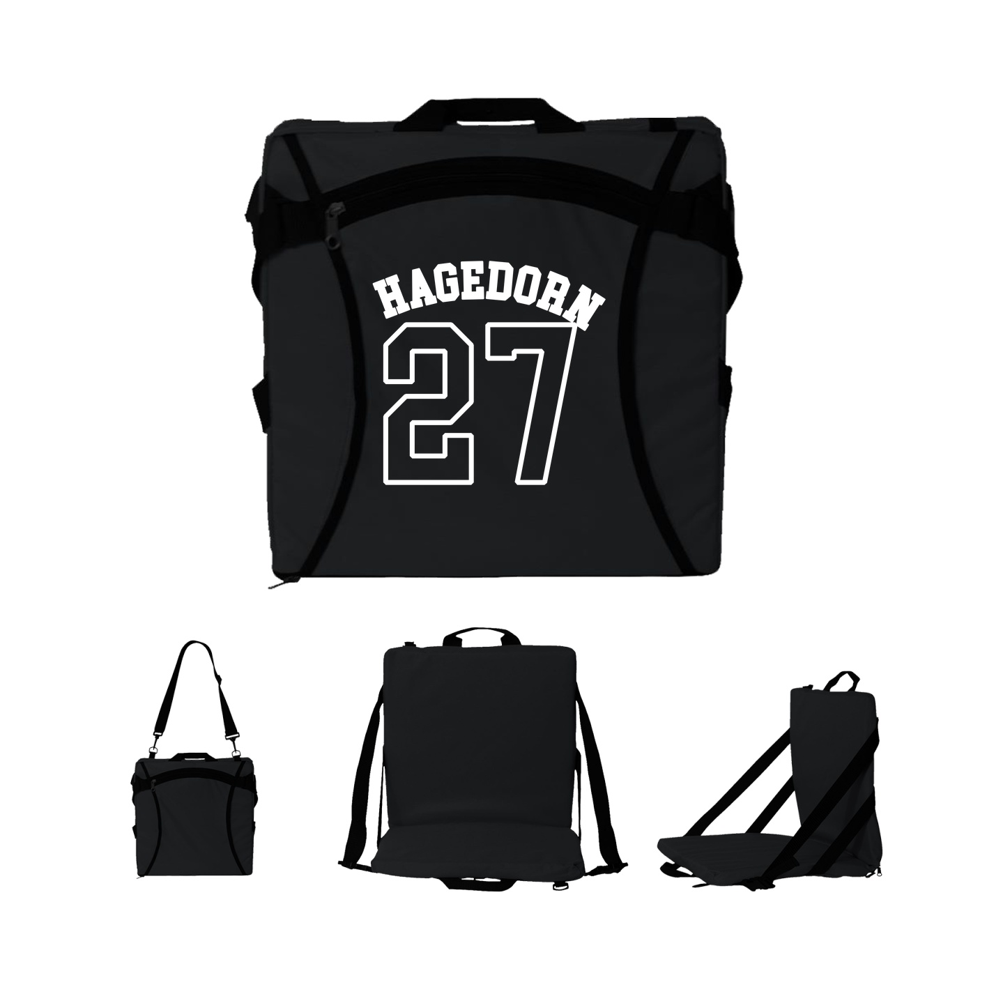 Folding Stadium Seat — Shirsey Arch in Black