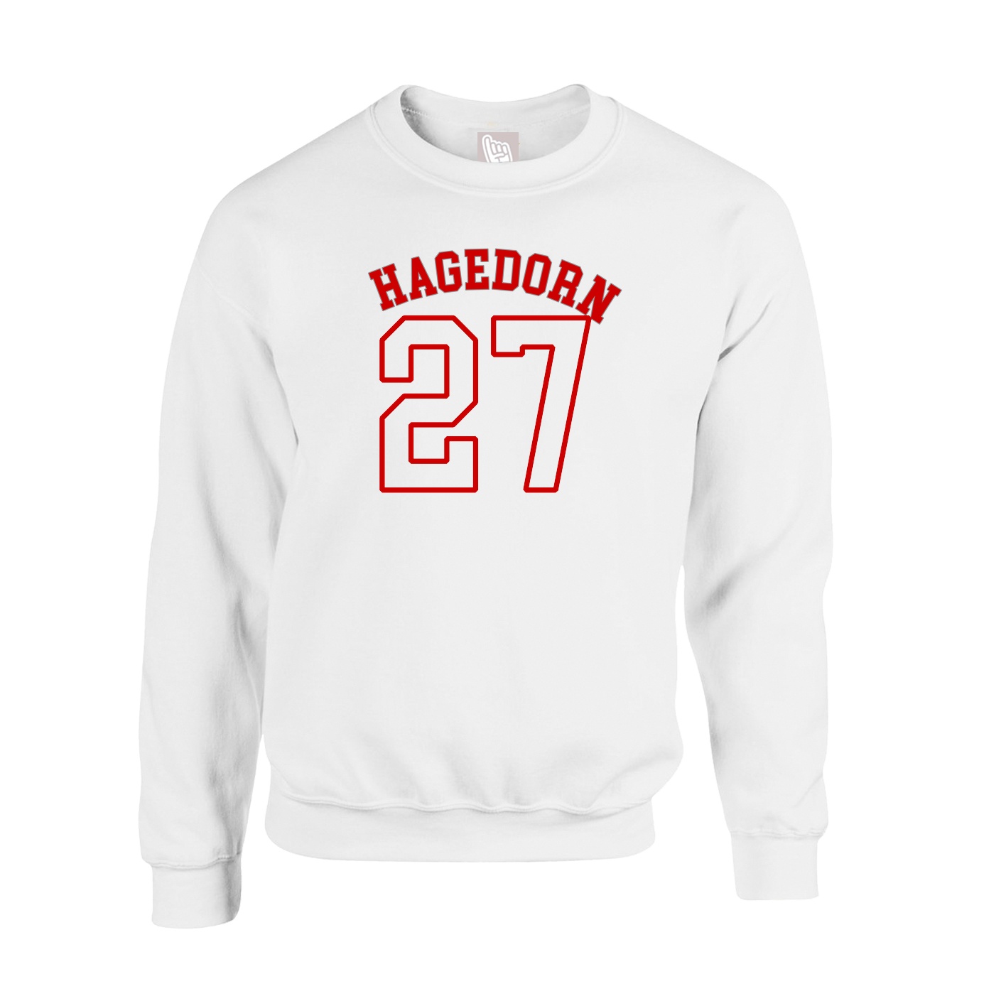 Fleece Crew — Shirsey Arch in White