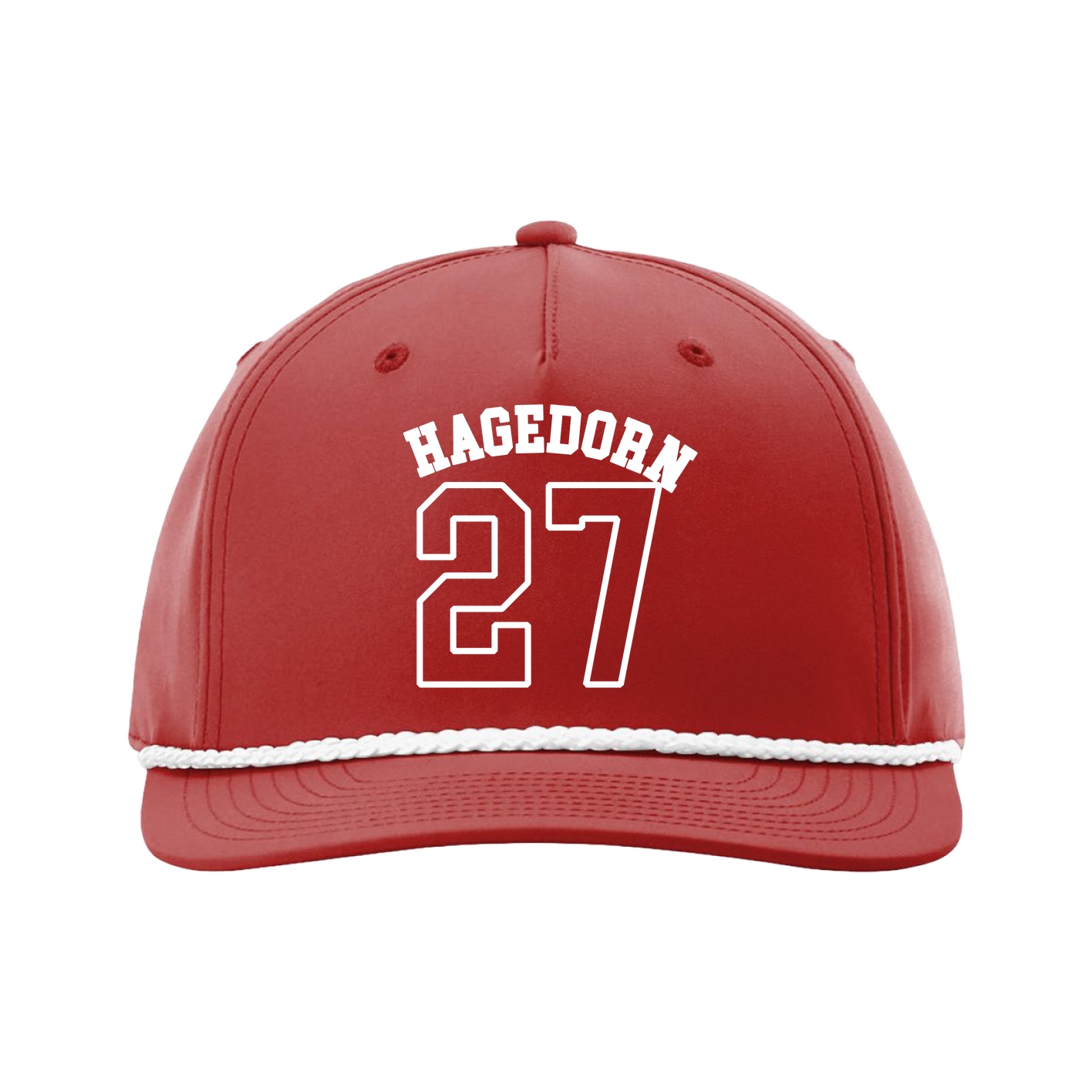 Five-Panel Classic Rope Cap — Shirsey Arch in Red