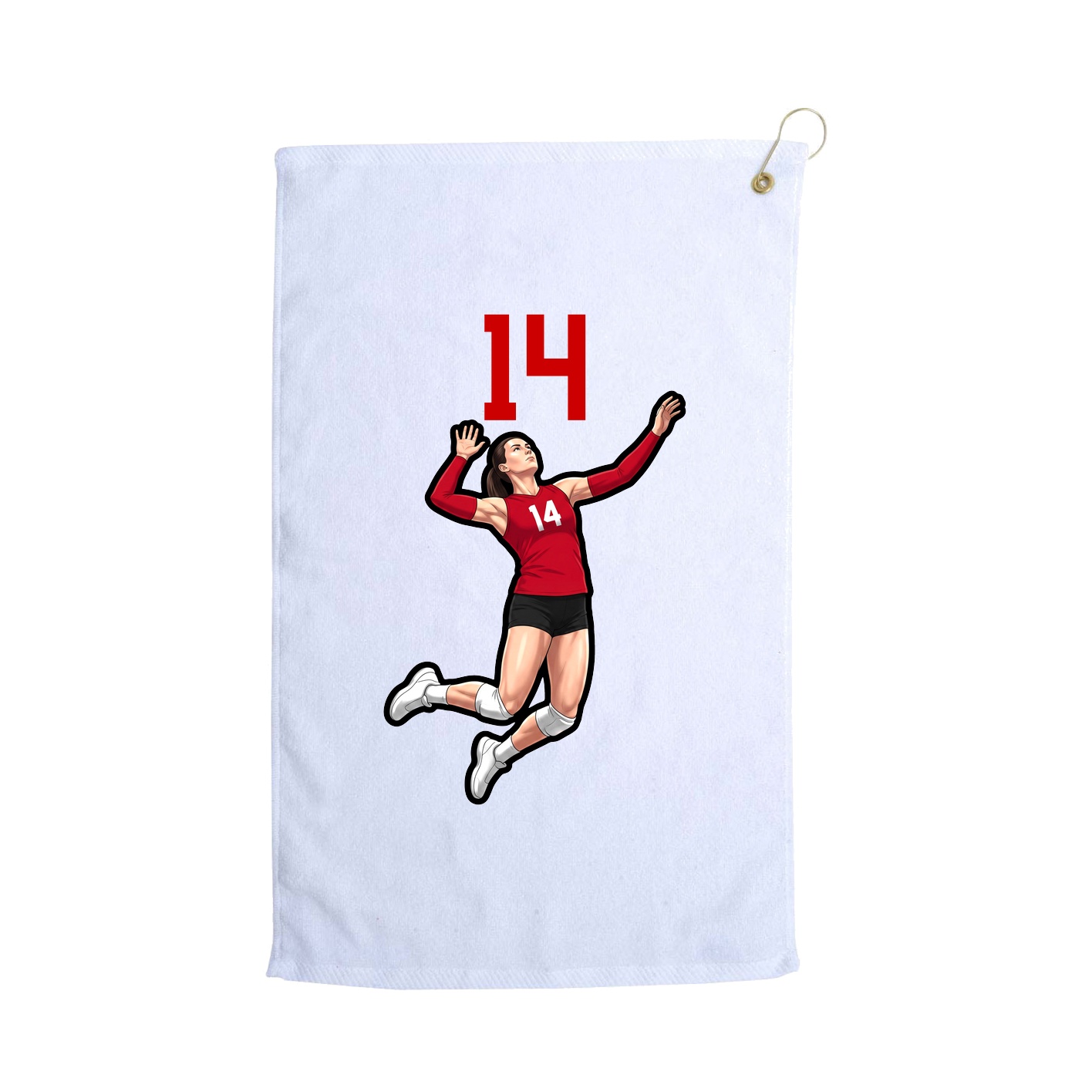Golf Towel — Number Top in White