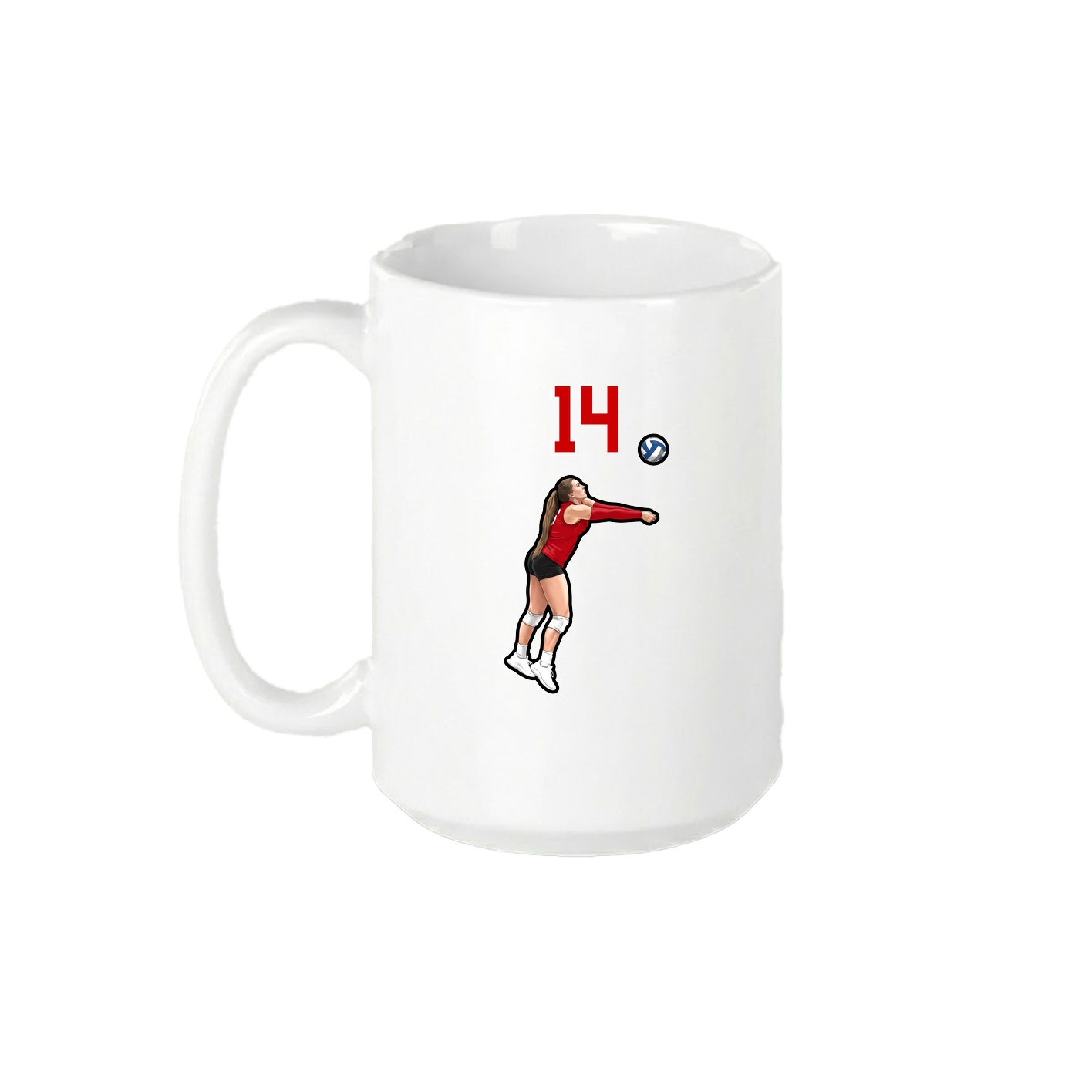 15oz Coffee Mug — Number Top in White