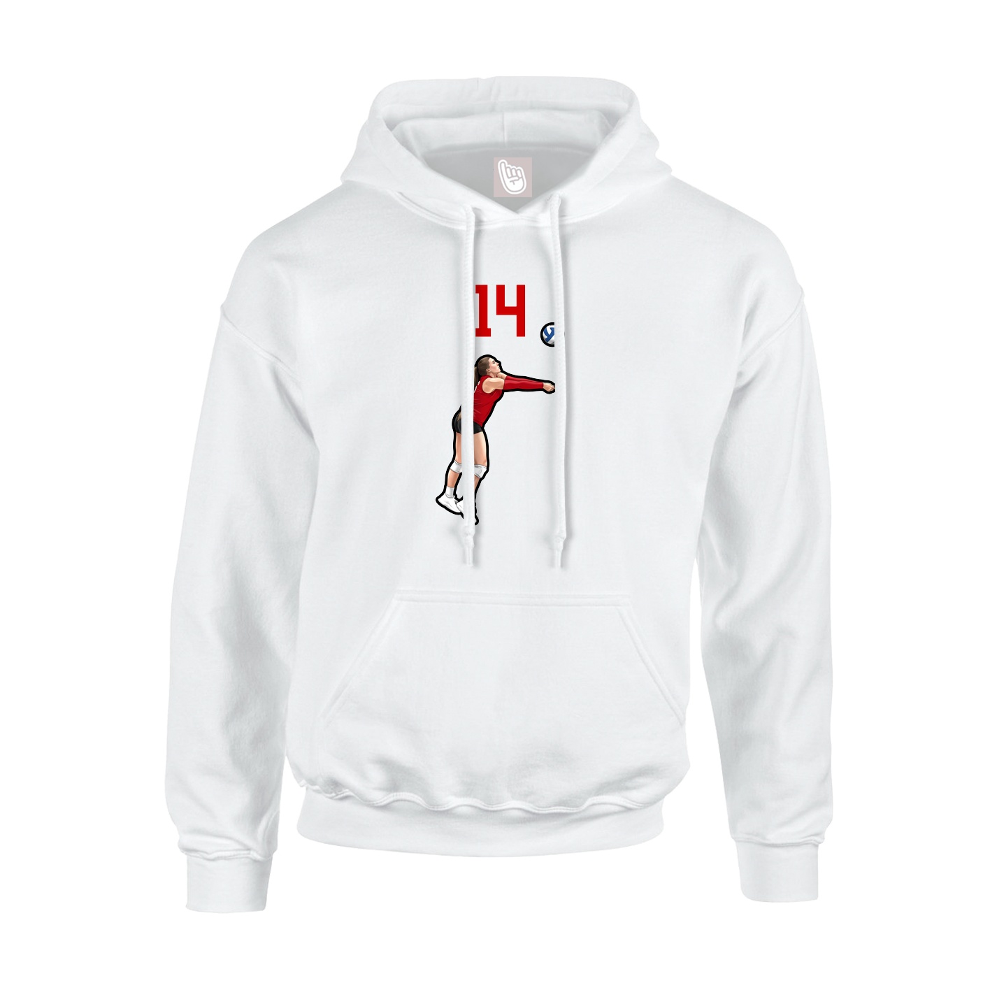Hoodie — Number Top in White