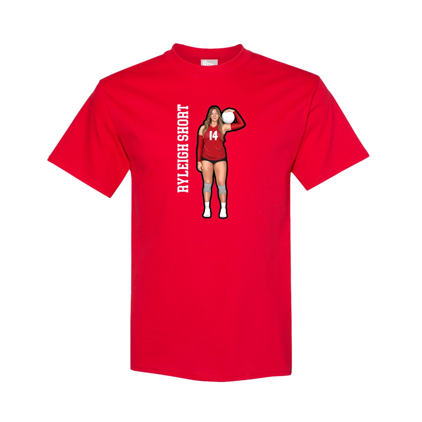Youth Tee — Name Vertical in Red