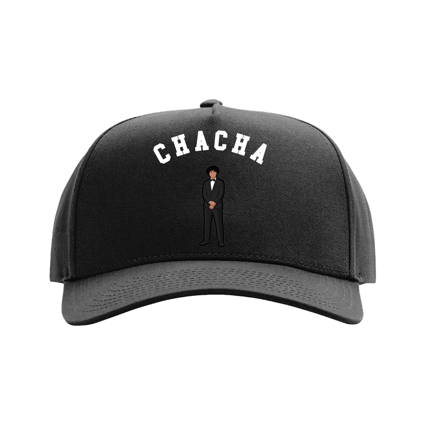 Full Fabric Five-Panel Champ Cap — Shirsey Arch in Black