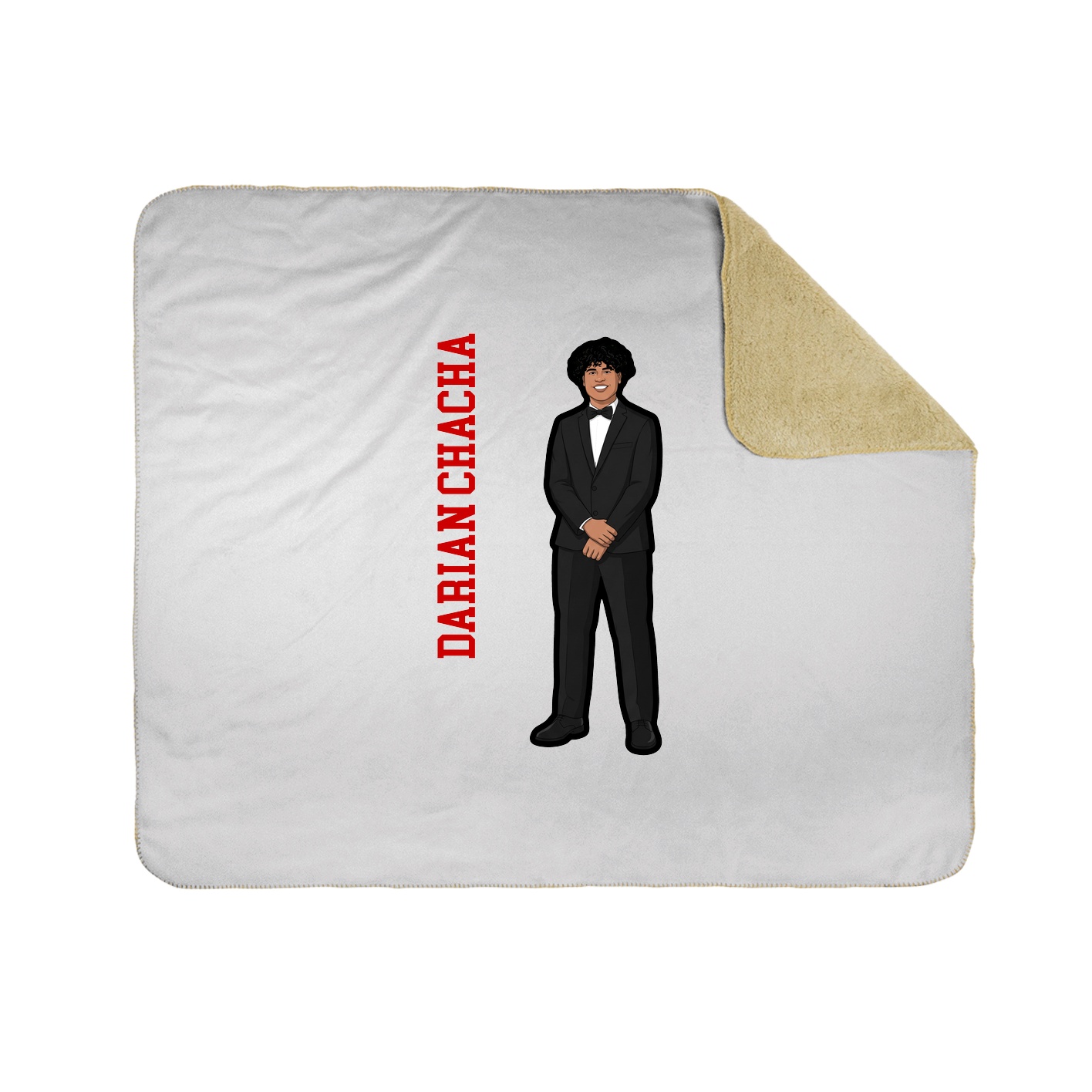 Throw Blanket — Name Vertical in White