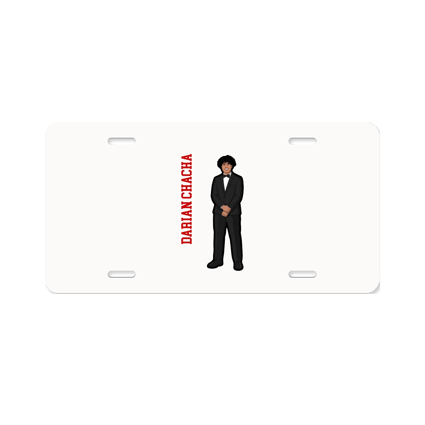 License Plate — Name Vertical in Classic