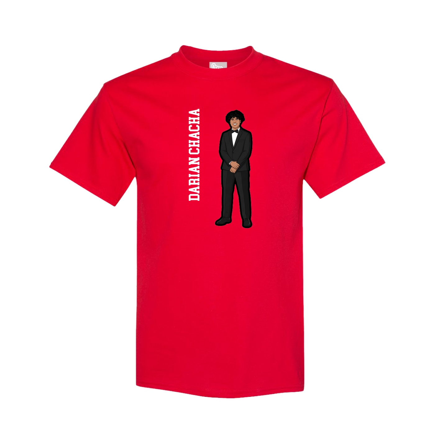 Youth Tee — Name Vertical in Red