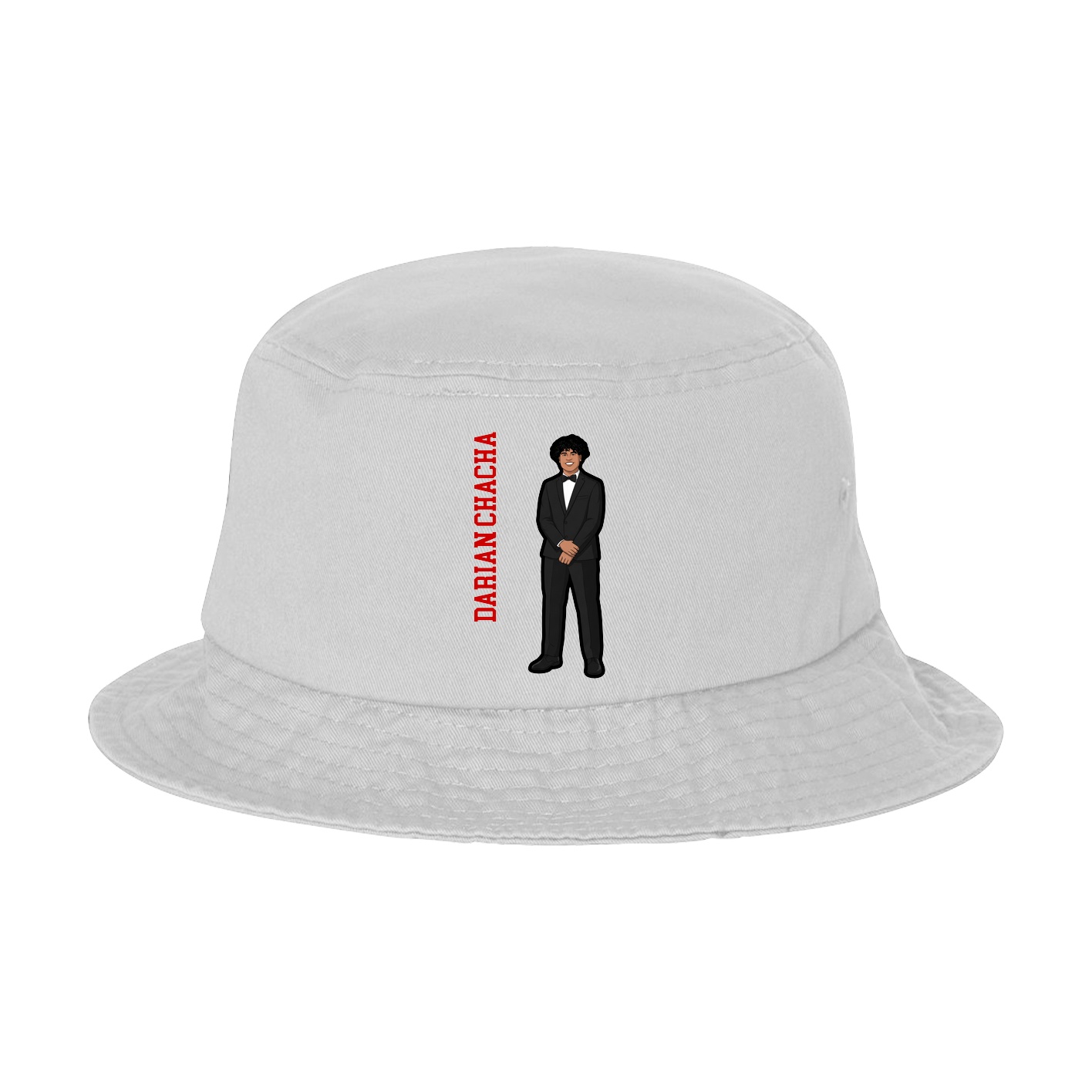Bucket Cap — Name Vertical in White
