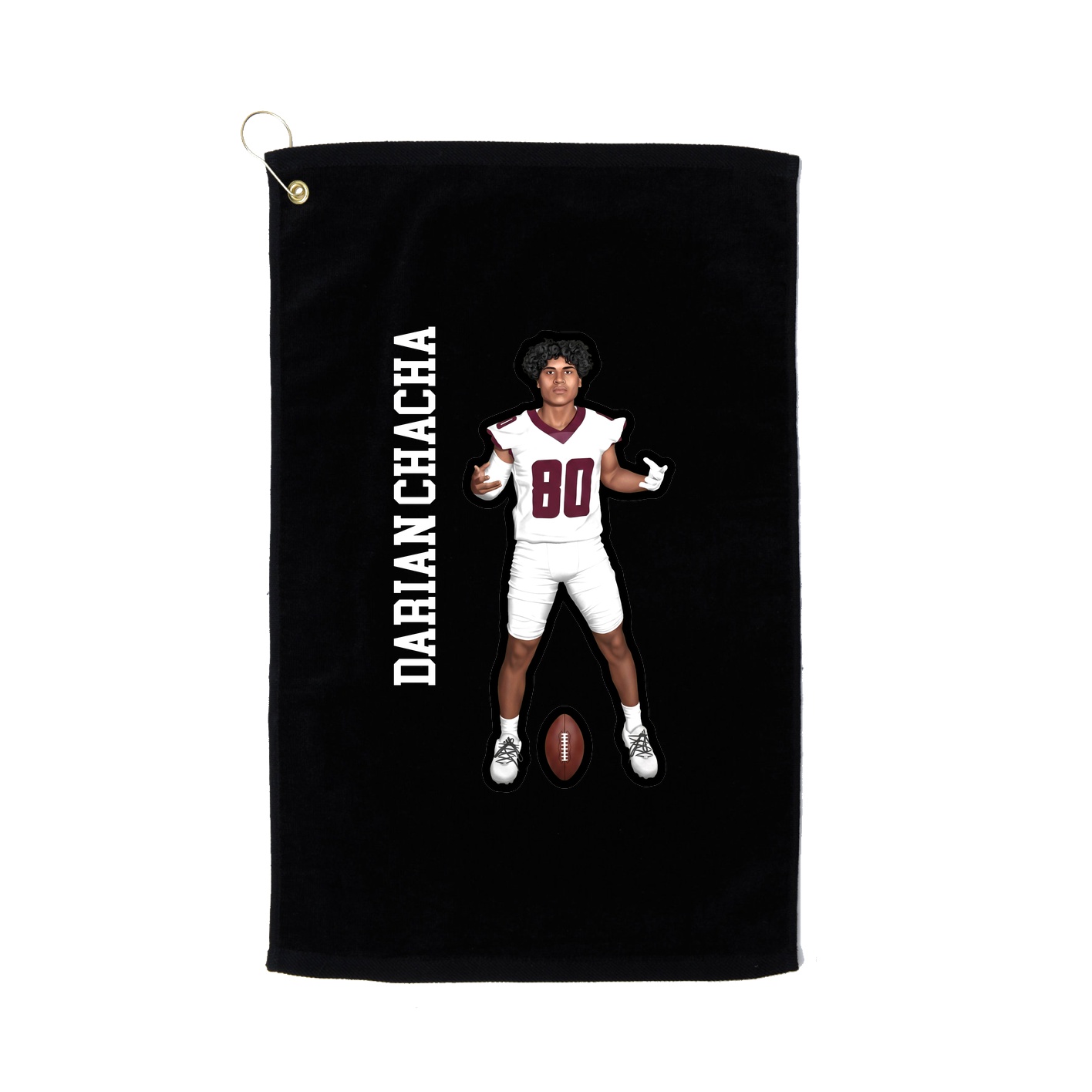 Golf Towel — Name Vertical in Black