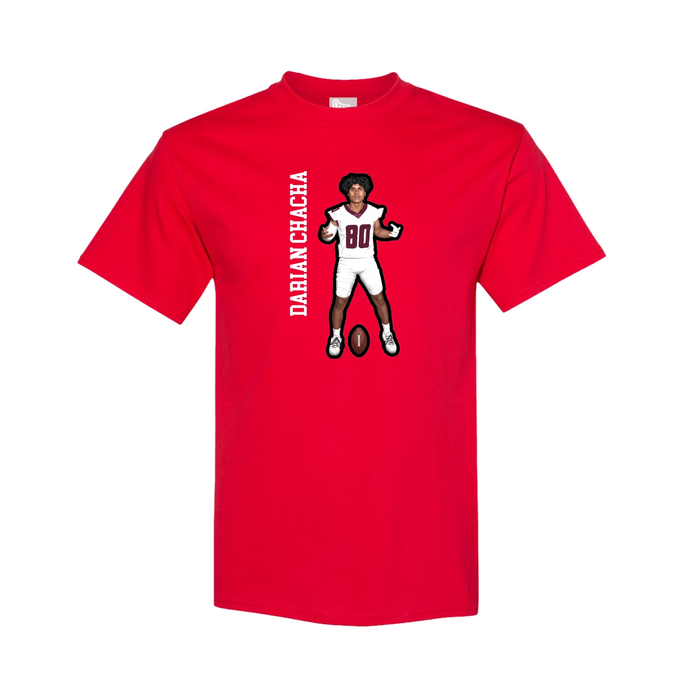 Tee — Name Vertical in Red