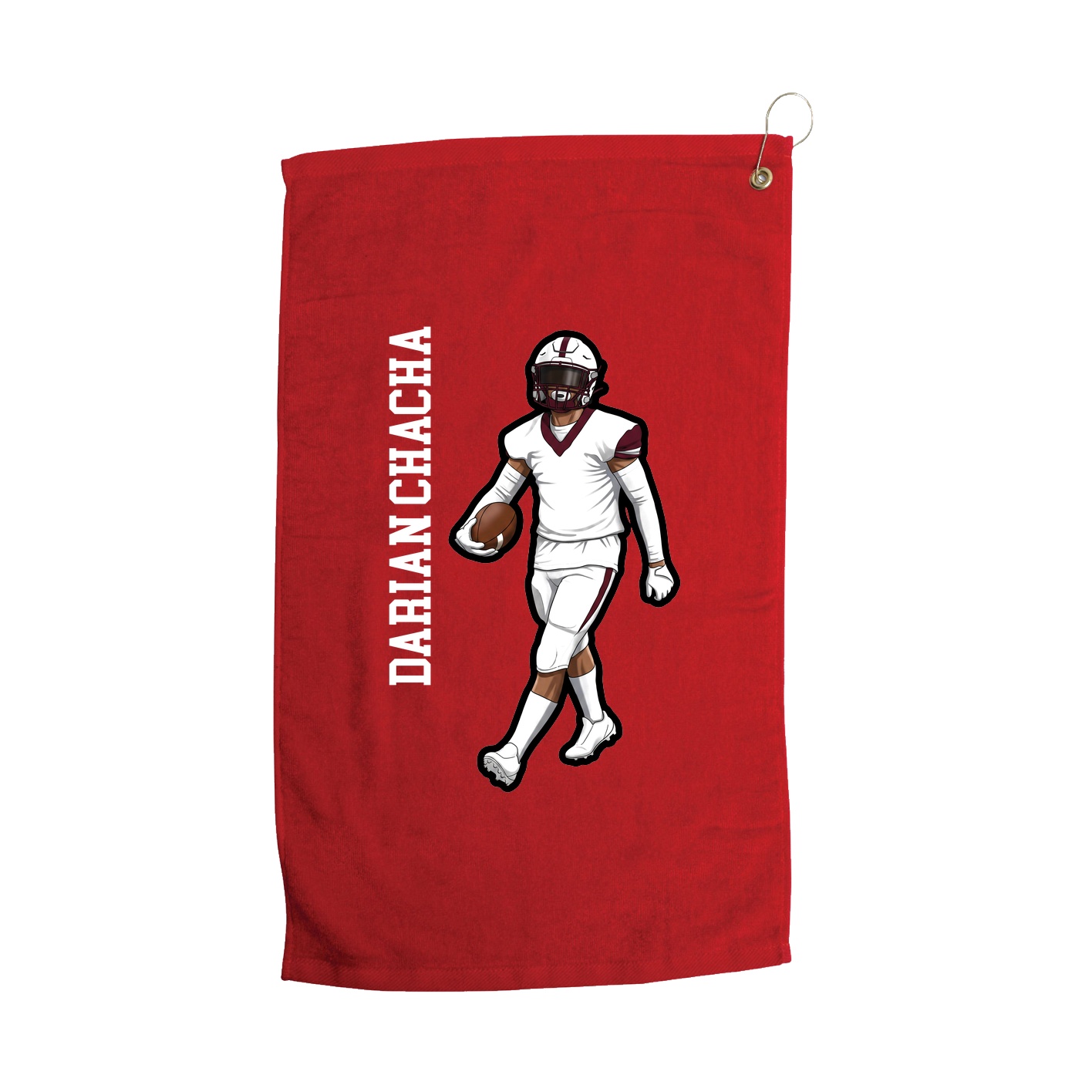 Golf Towel — Name Vertical in Red