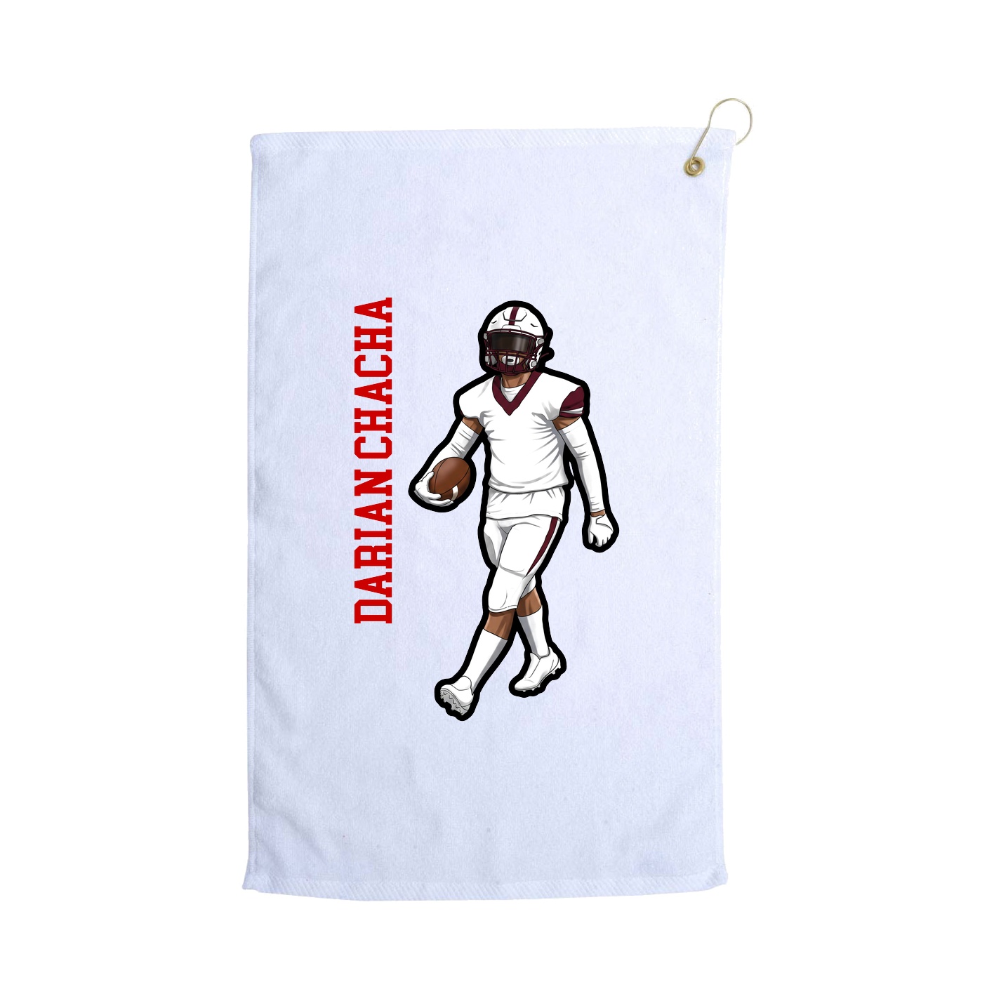 Golf Towel — Name Vertical in White