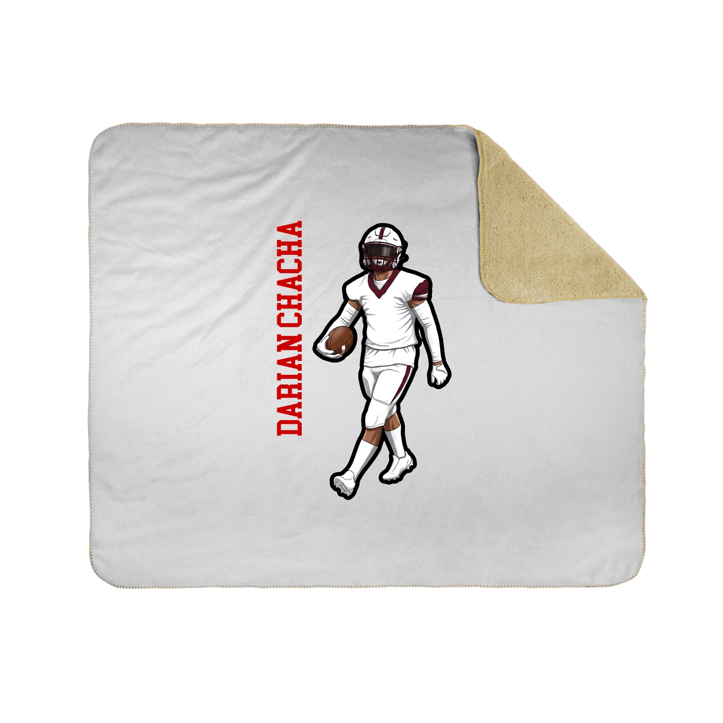 Throw Blanket — Name Vertical in White