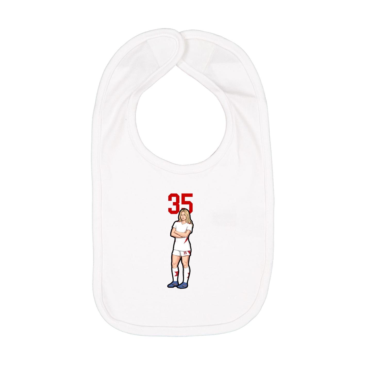 Infant Bib — Number Top in White