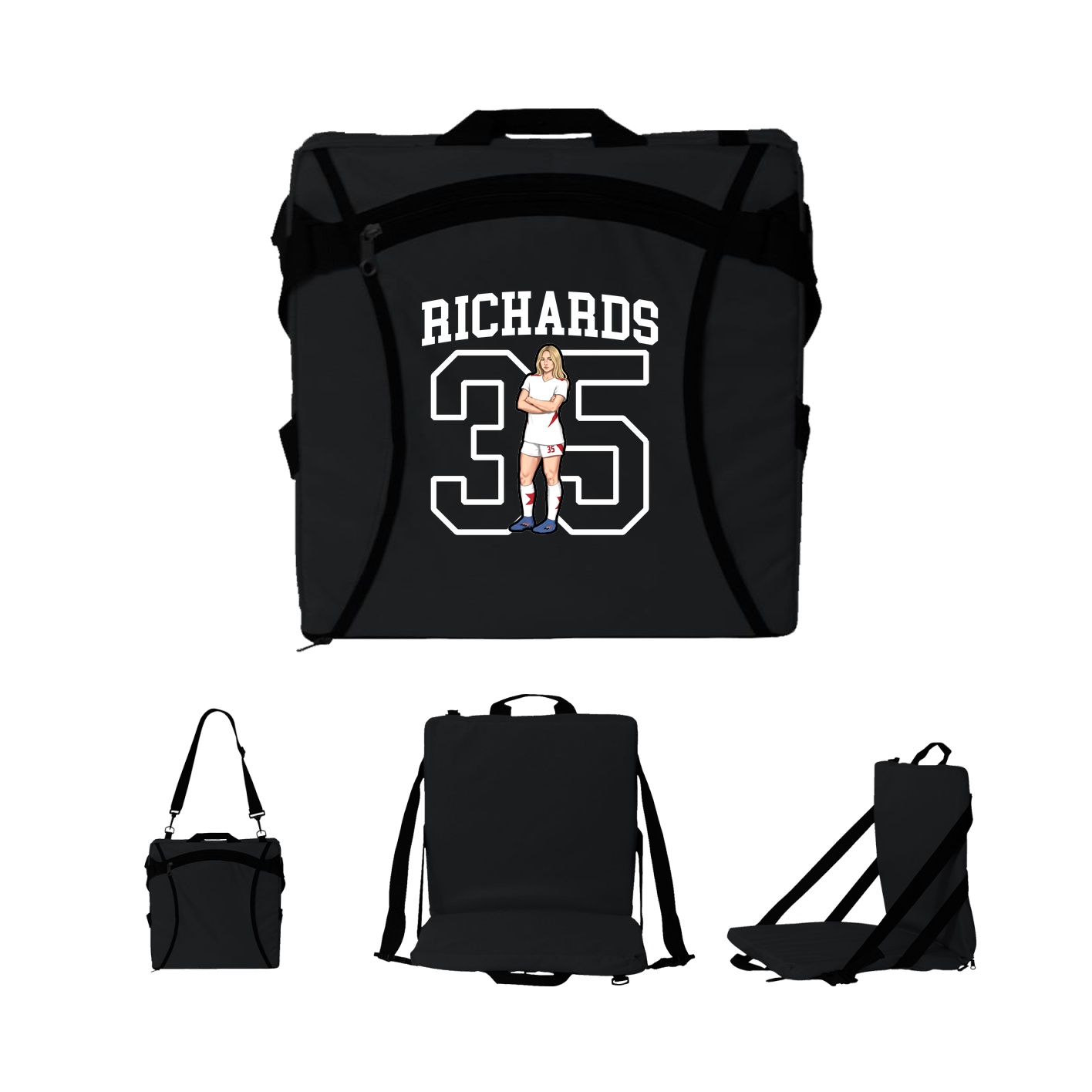 Folding Stadium Seat — Shirsey in Black