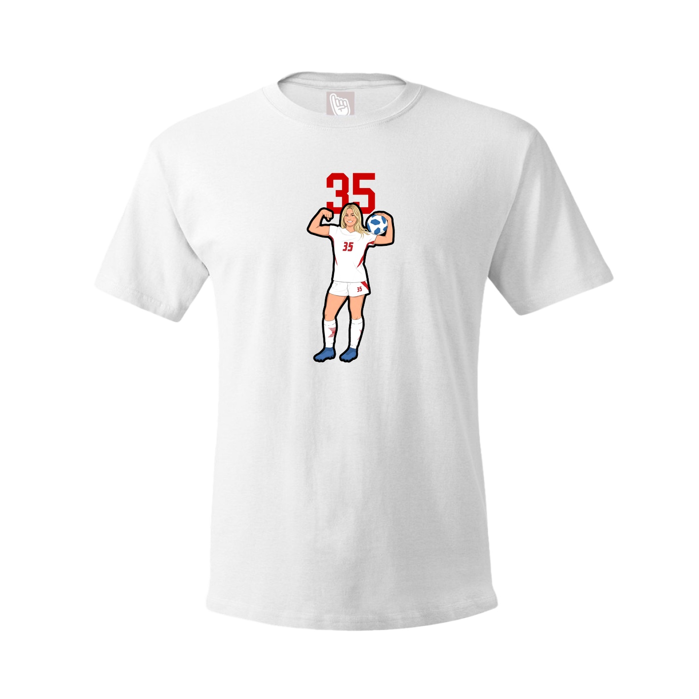 Youth Tee — Number Top in White