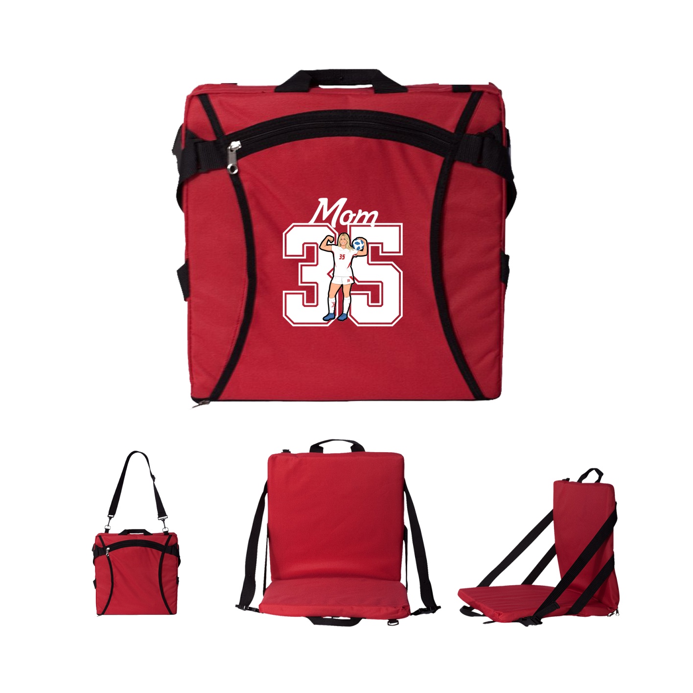 Folding Stadium Seat — Mothers Day Shirsey in Red
