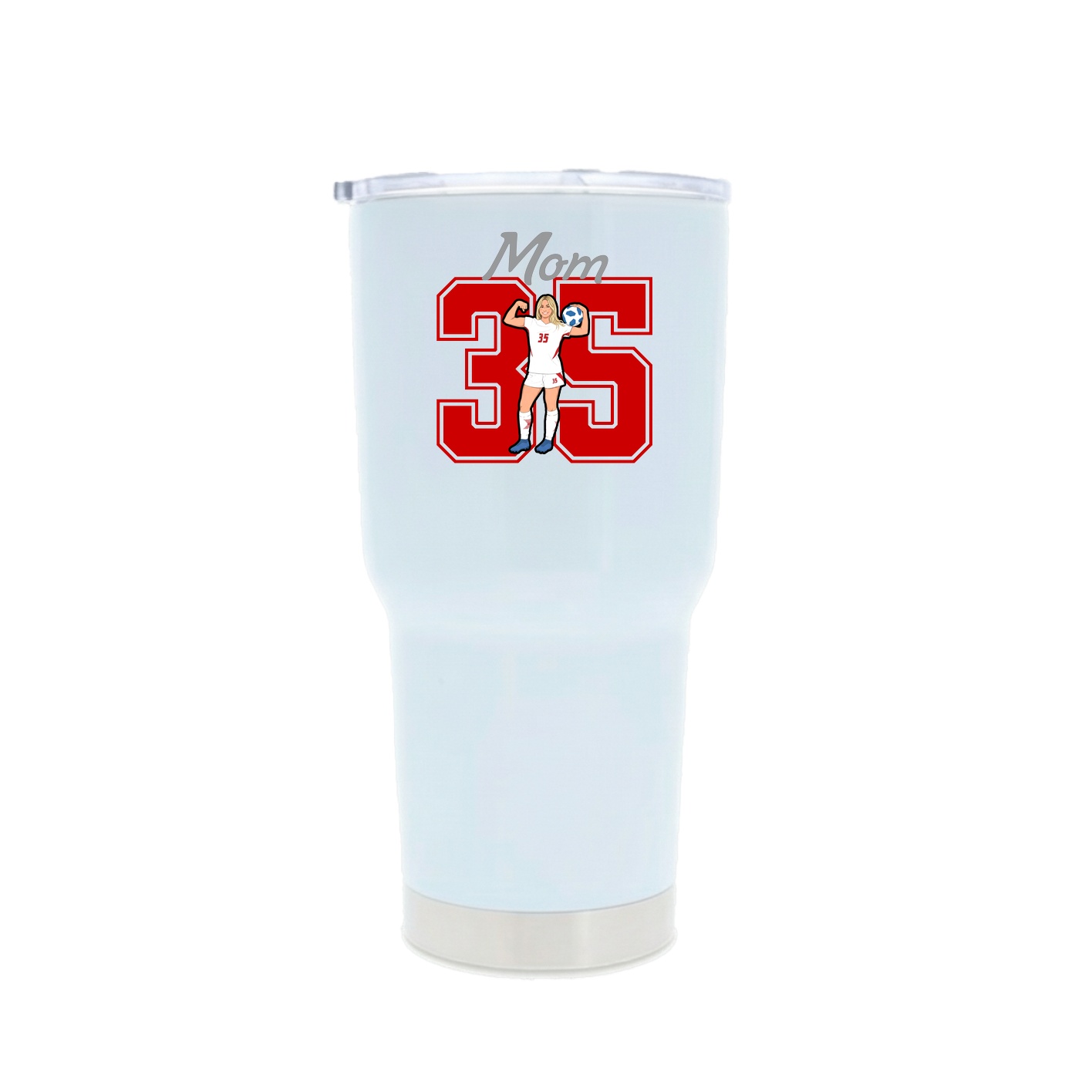 30oz Stainless Steel Tumbler — Mothers Day Shirsey in White