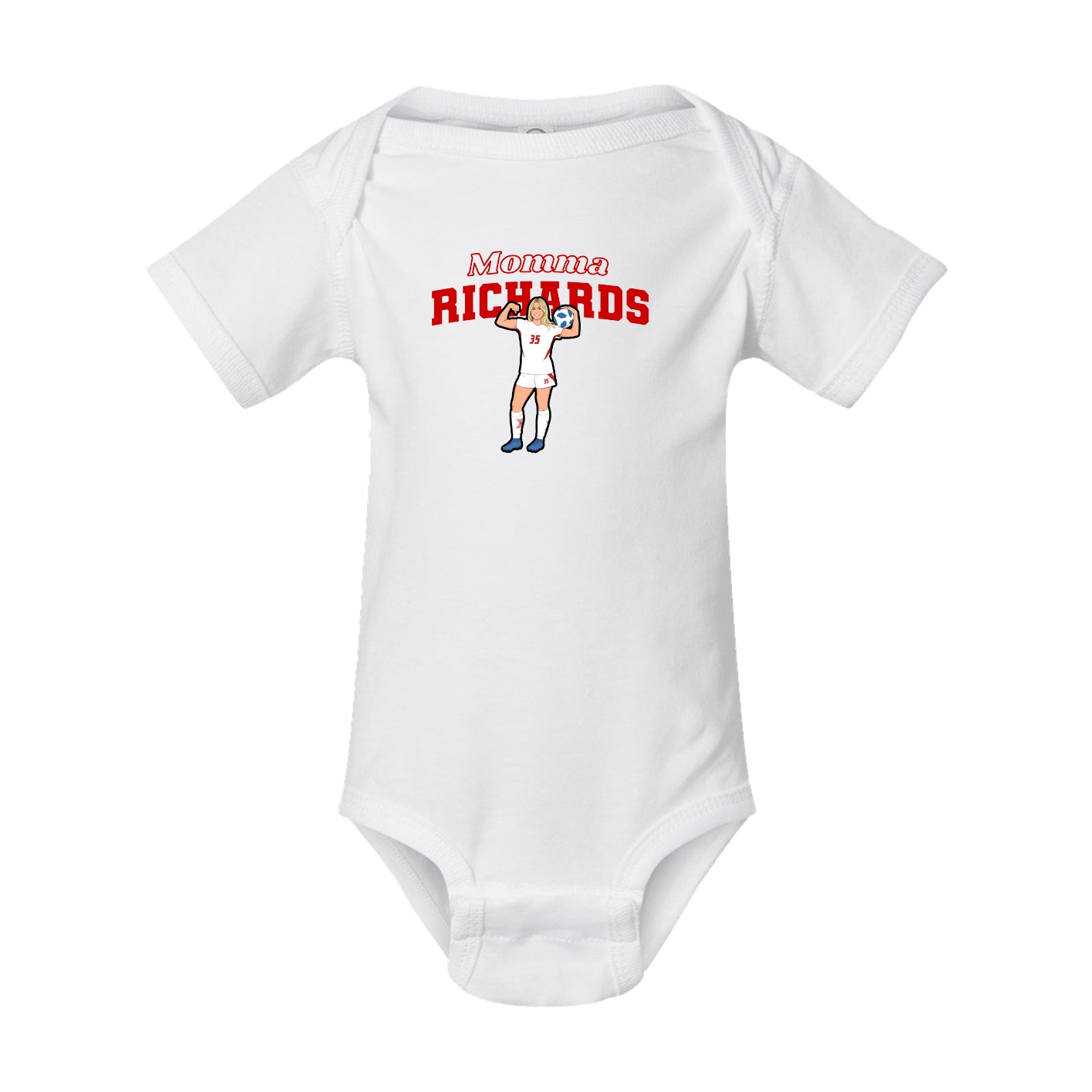 Baby Onesie — Mothers Day Block in White