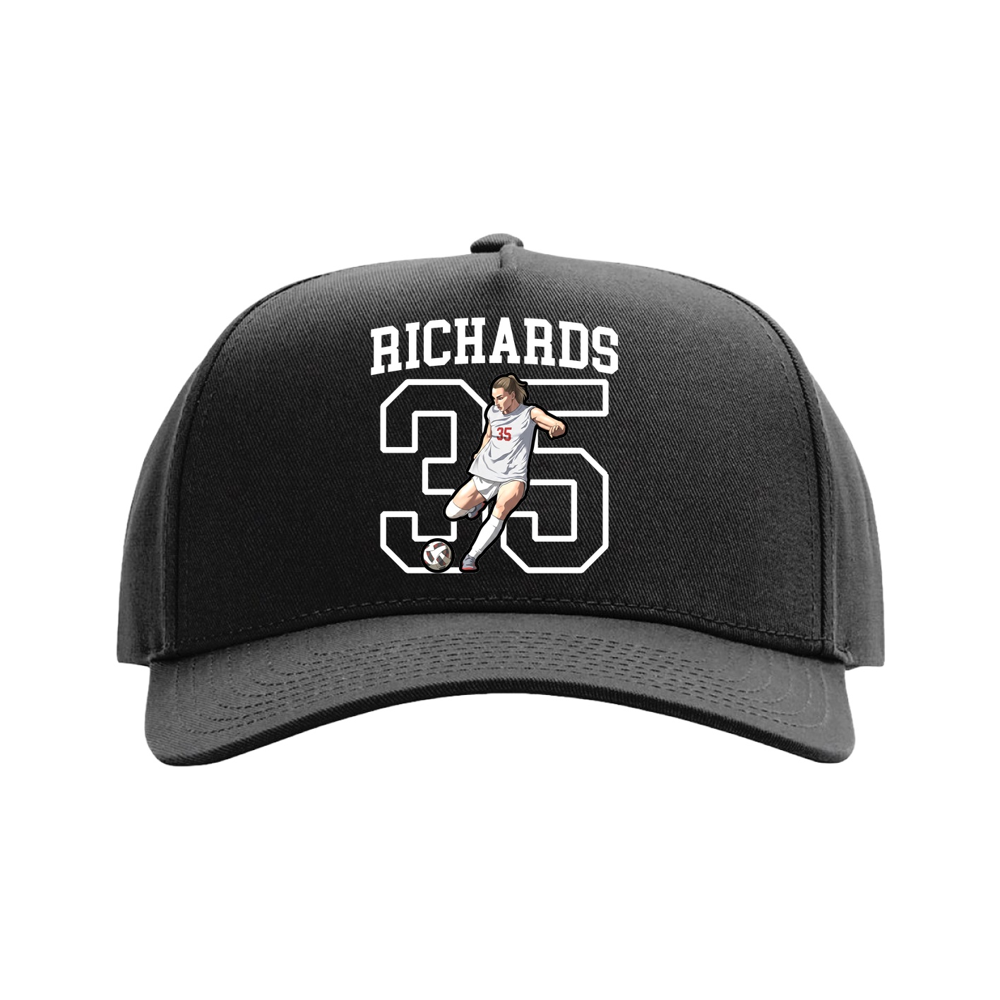 Full Fabric Five-Panel Champ Cap — Shirsey in Black