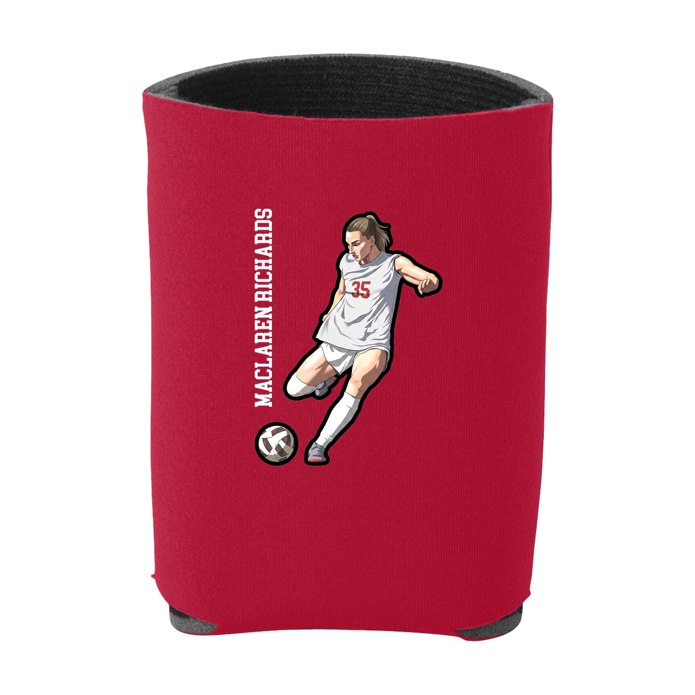Can Holder — Name Vertical in Red