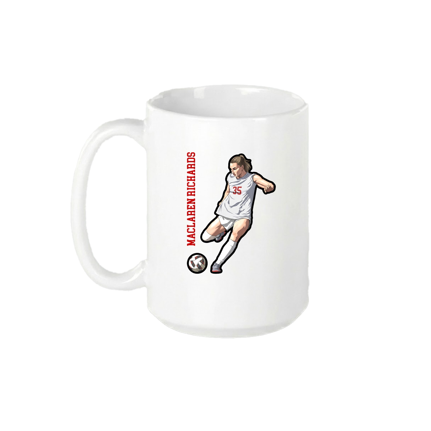 15oz Coffee Mug — Name Vertical in White