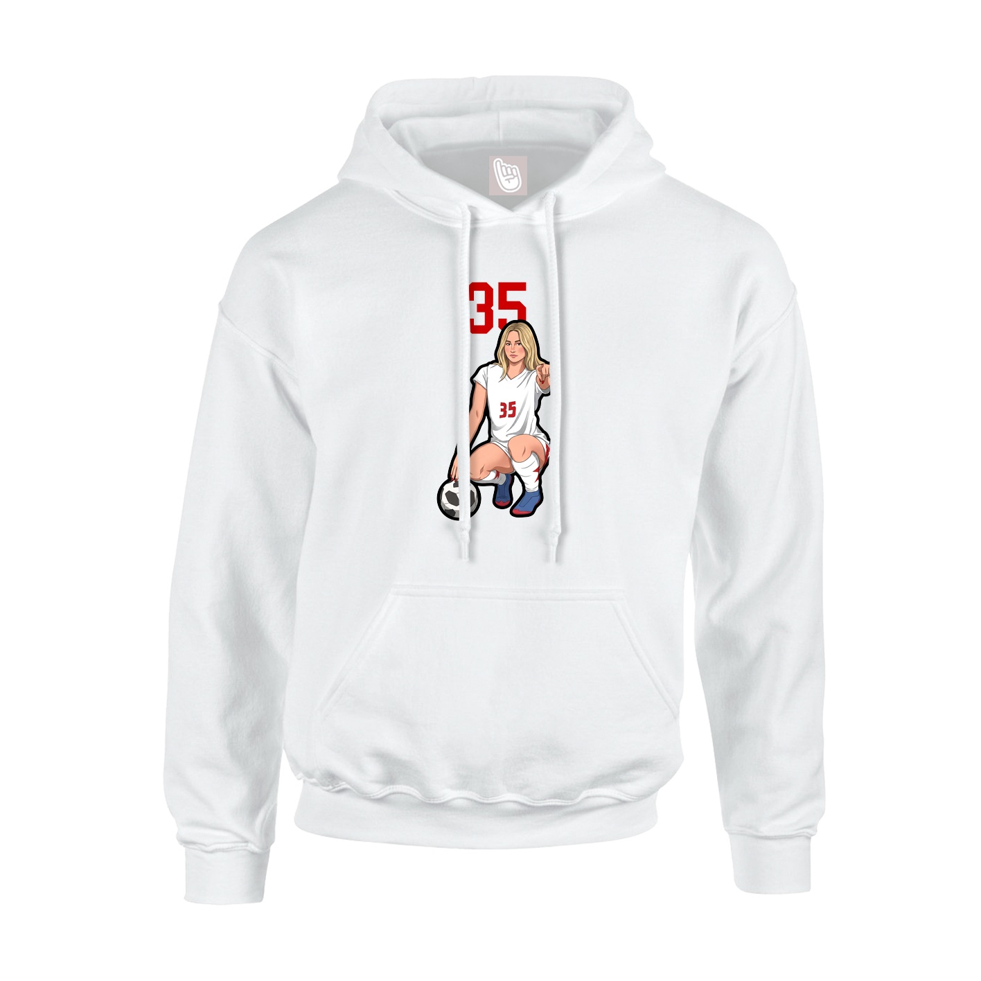 Youth Hoodie — Number Top in White