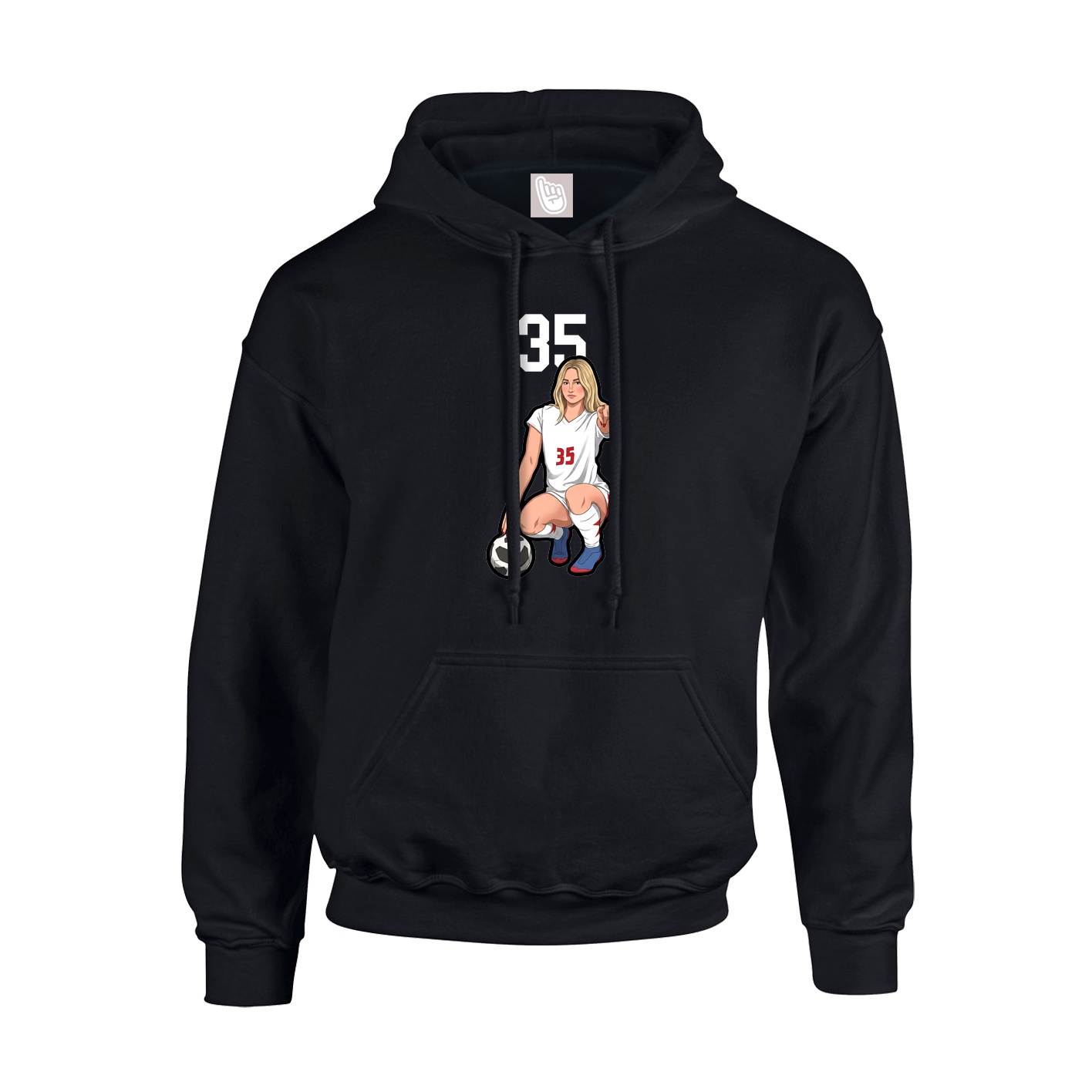 Youth Hoodie — Number Top in Black